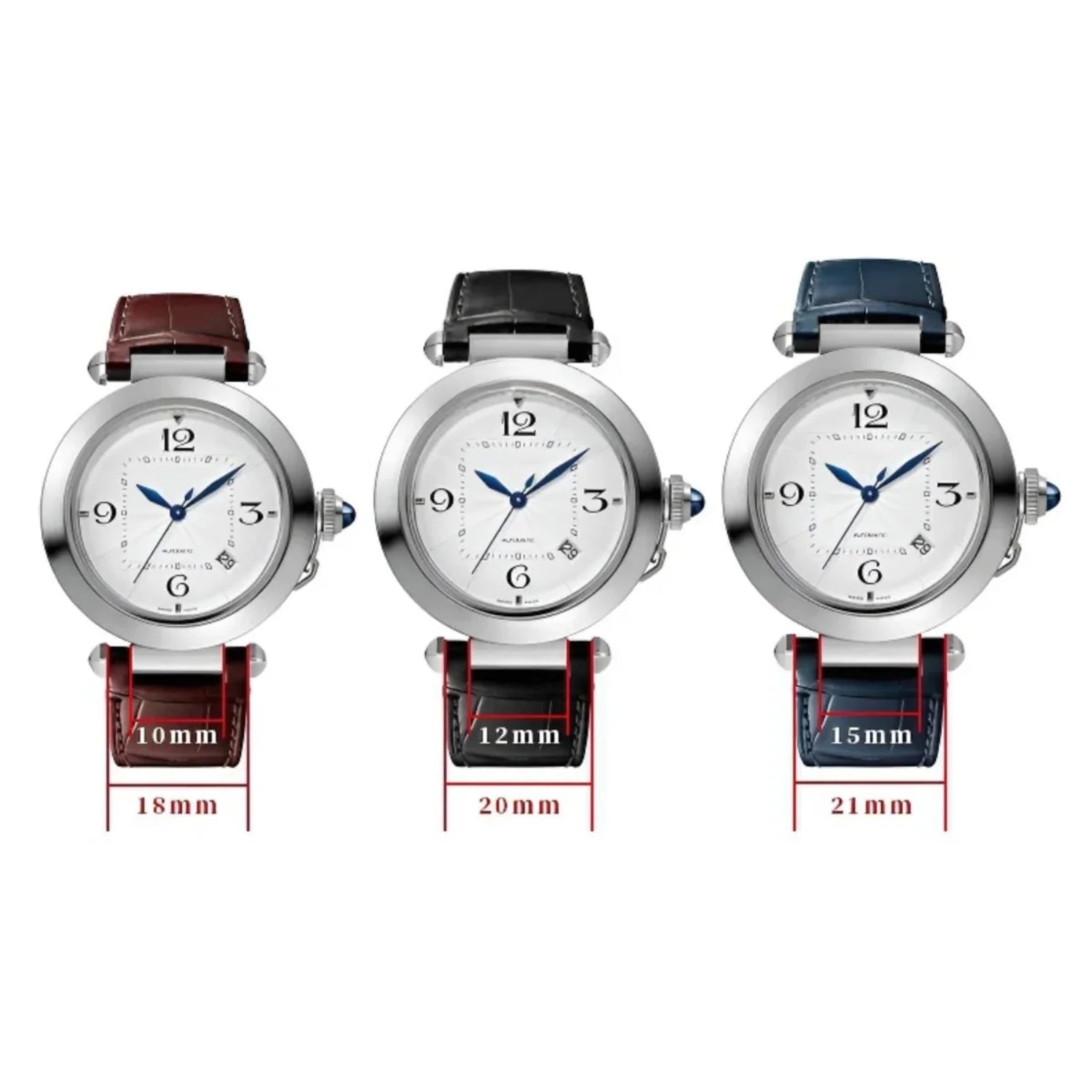 Leder Armband - für Cartier Pasha - Braun - Helvetus DE