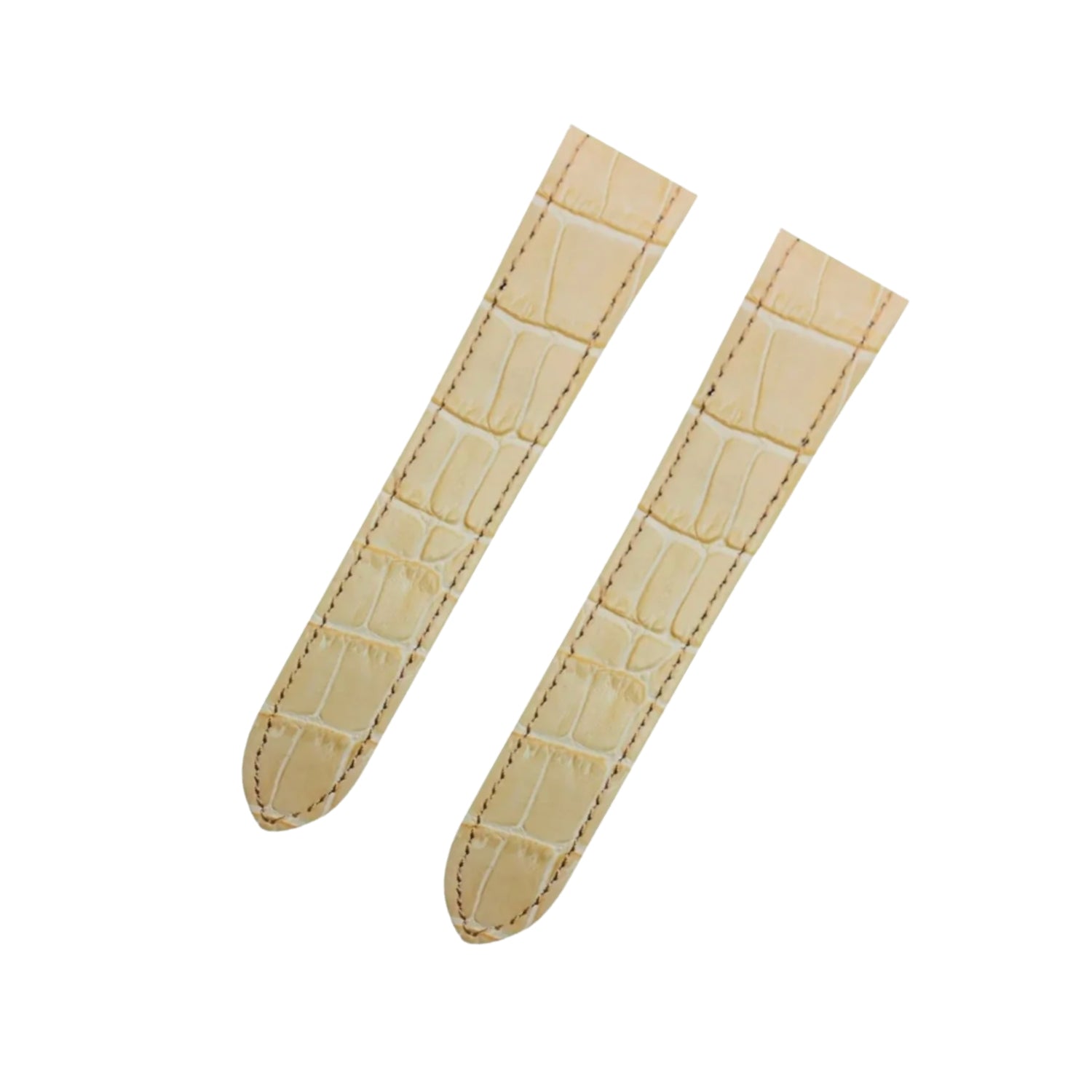 Leder Armband - für Cartier Santos 100 - Beige - Helvetus DE