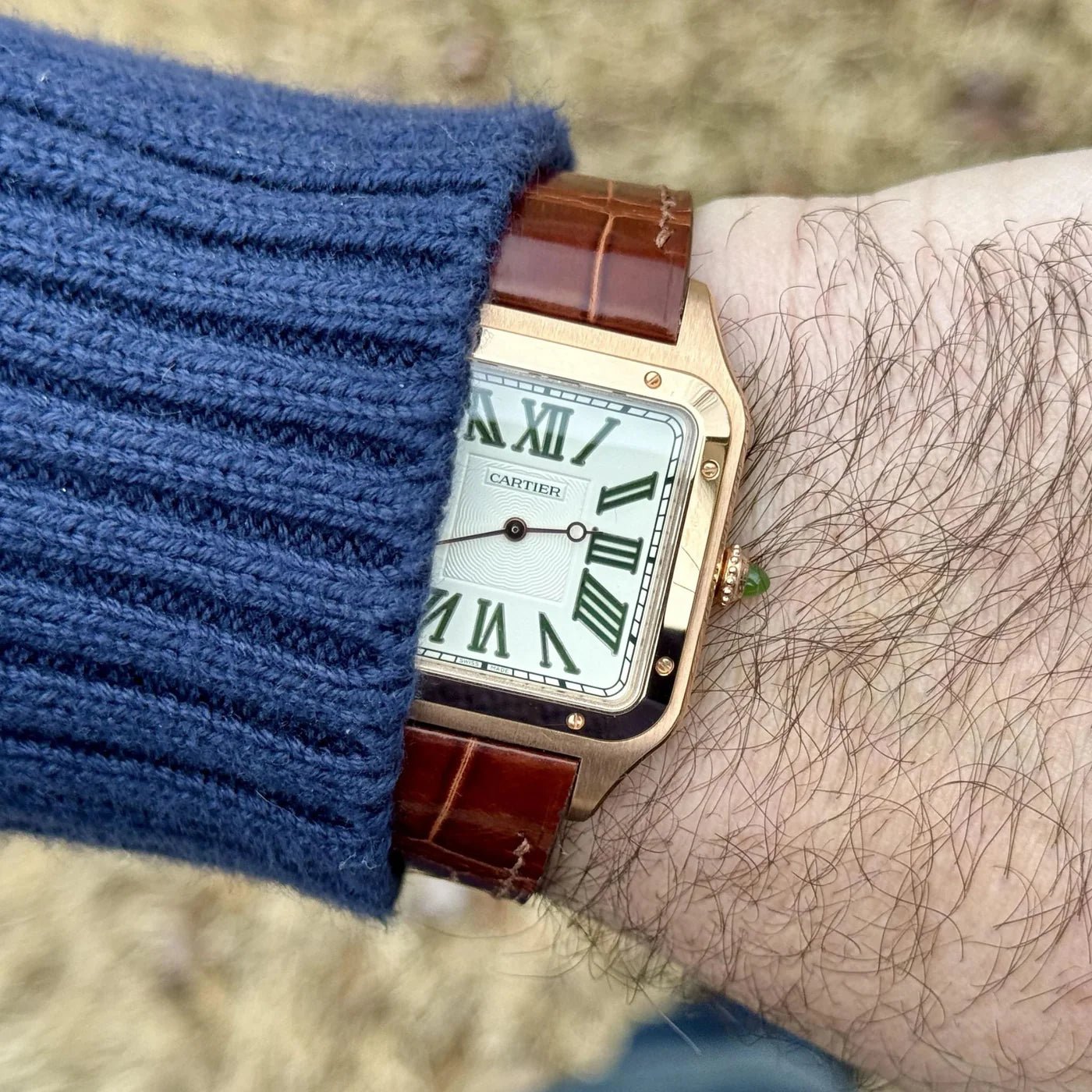 Leder Armband - für Cartier Santos Dumont - Braun - Helvetus DE