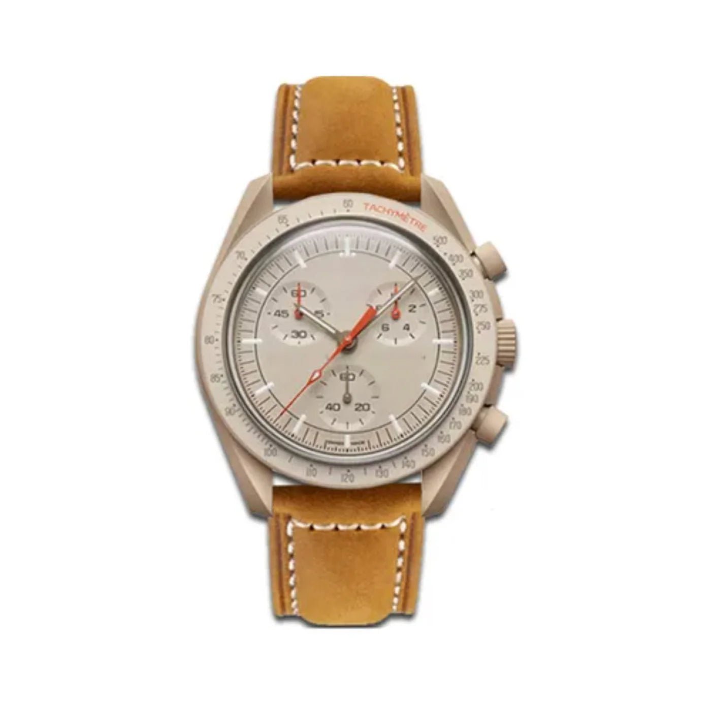 Leder Armband für MoonSwatch - Beige - Helvetus DE
