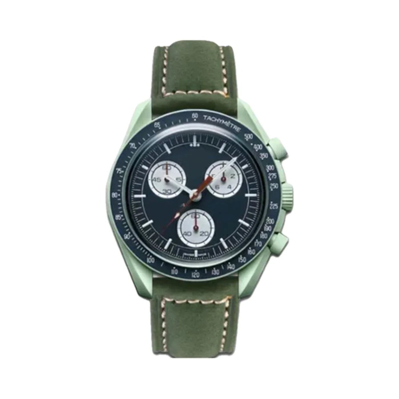 Leder Armband für MoonSwatch - Grün - Helvetus DE