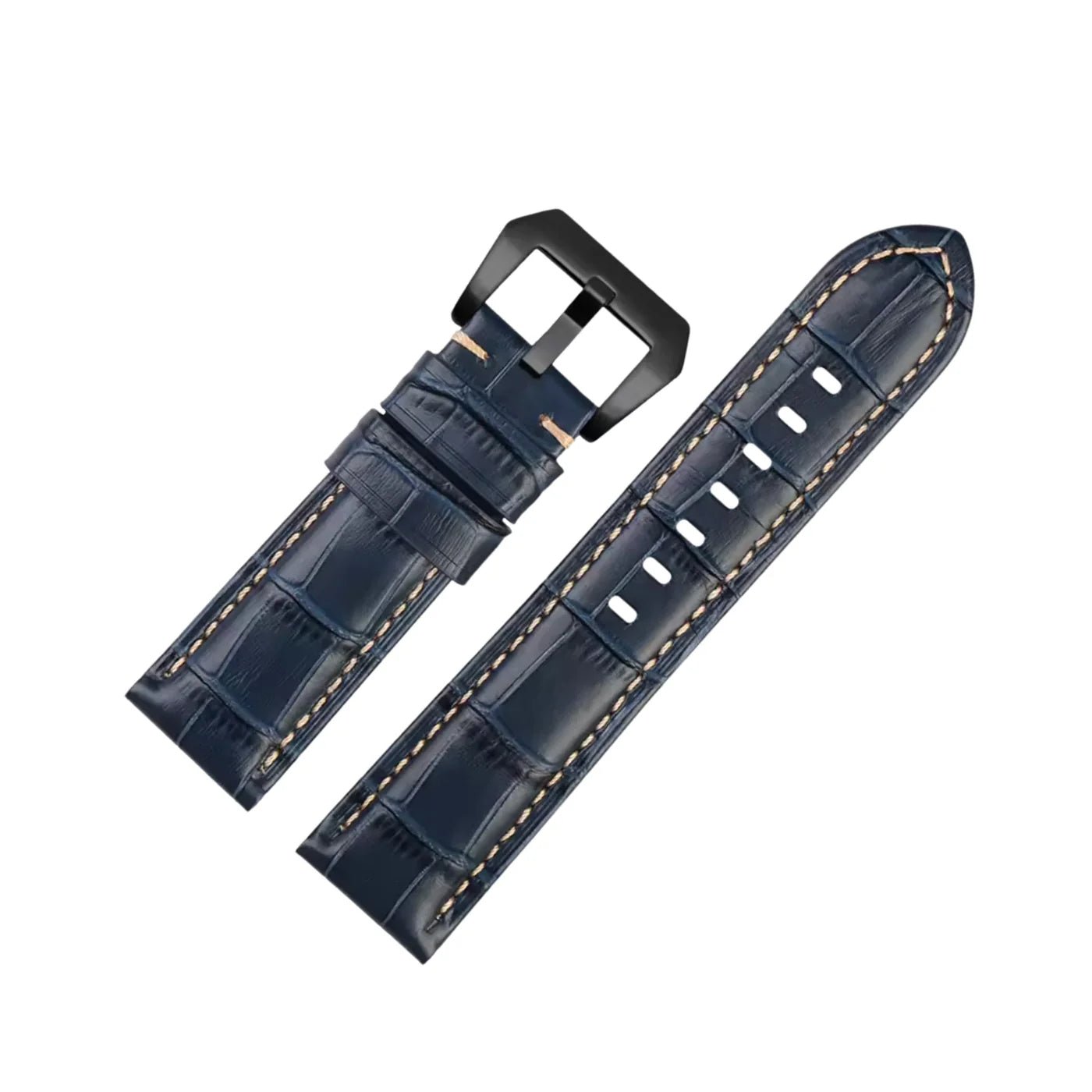 Leder Muster Armband - Für Panerai - Blau/Weiss - Helvetus DE