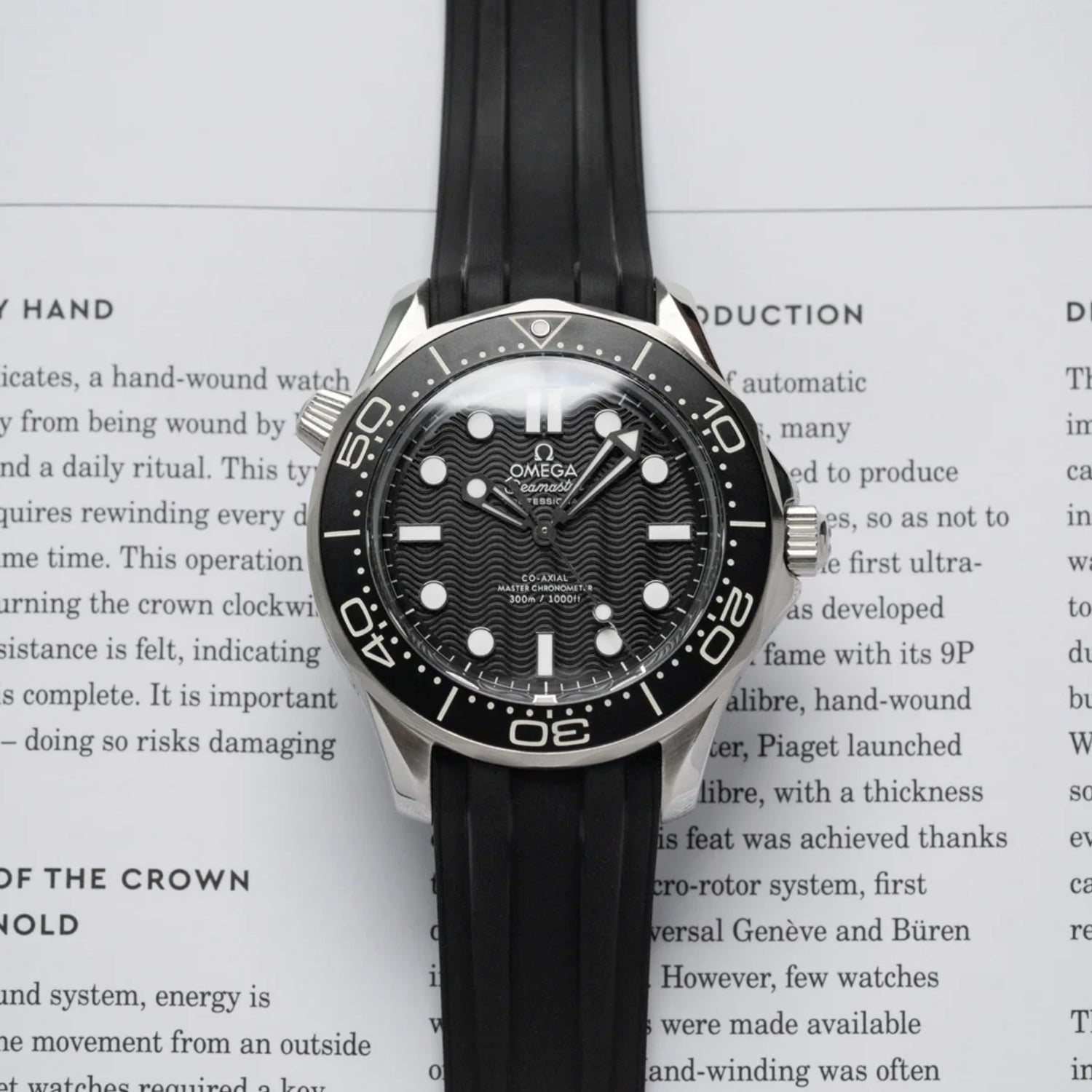 Omega Seamaster (Diver) 300M Kautschukarmband – Schwarz - Helvetus DE