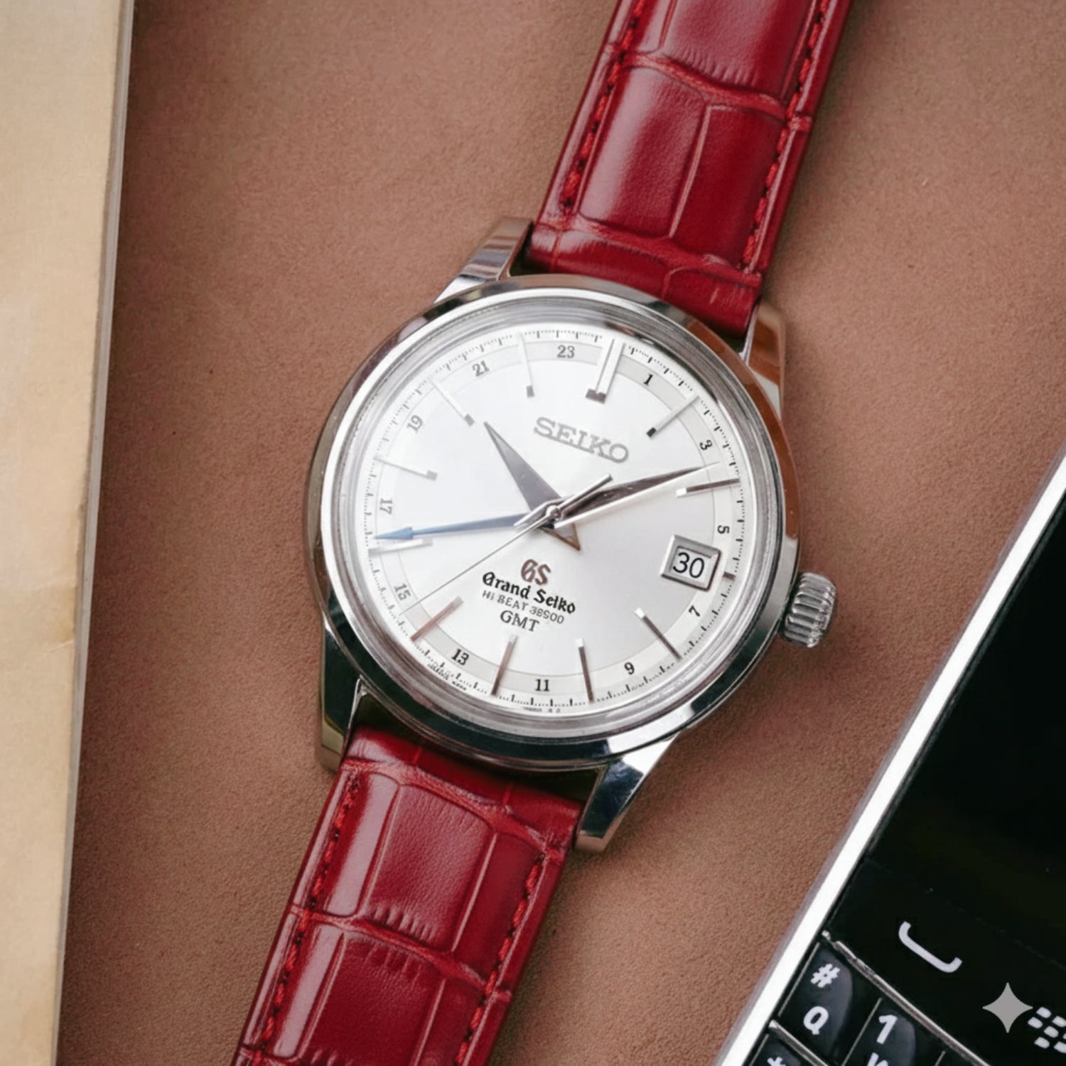 Rotes Alligator Leder Uhrenarmband – Handgefertigtes Ersatzband – Helvetus®