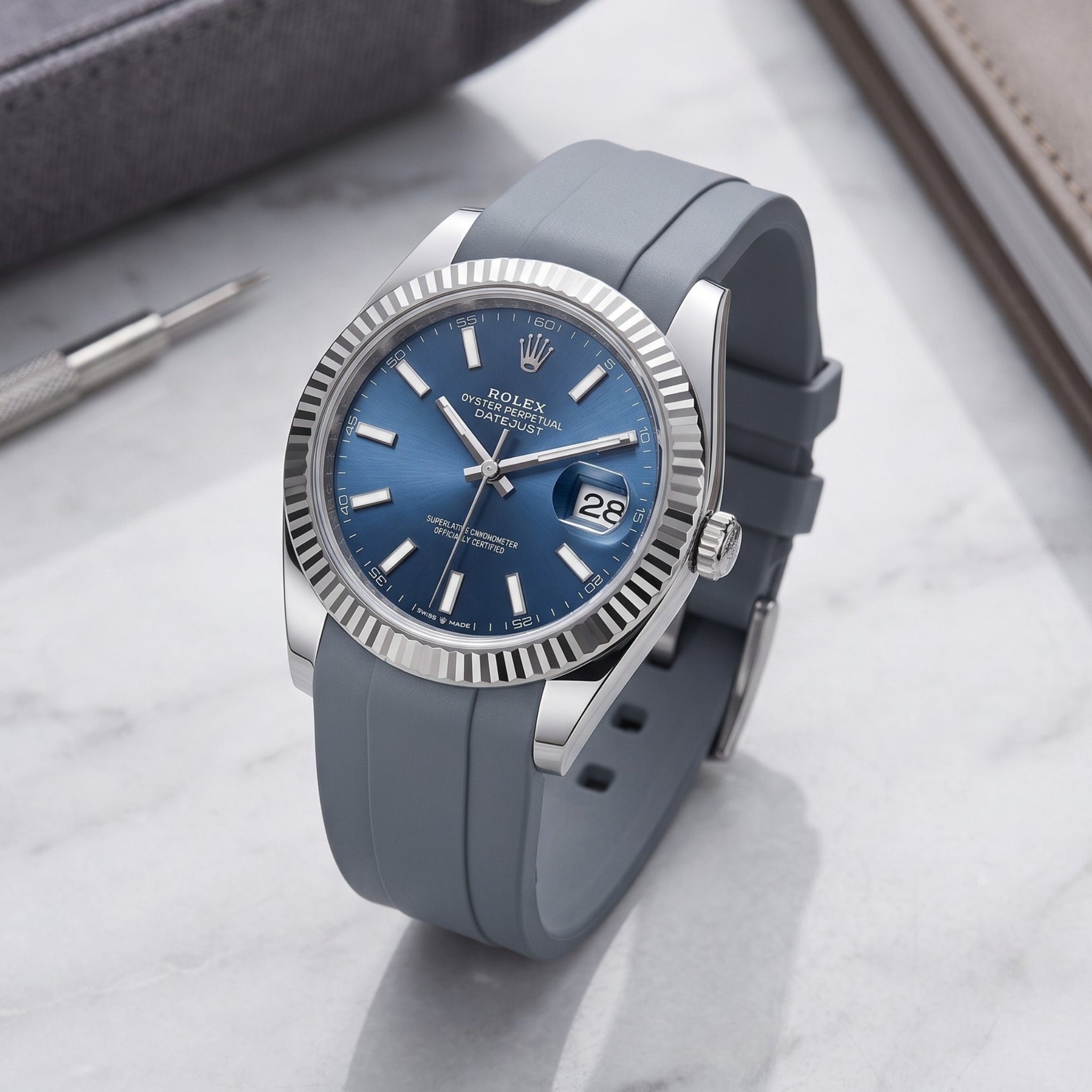 Kautschukarmband für Rolex Datejust 41mm – Grau