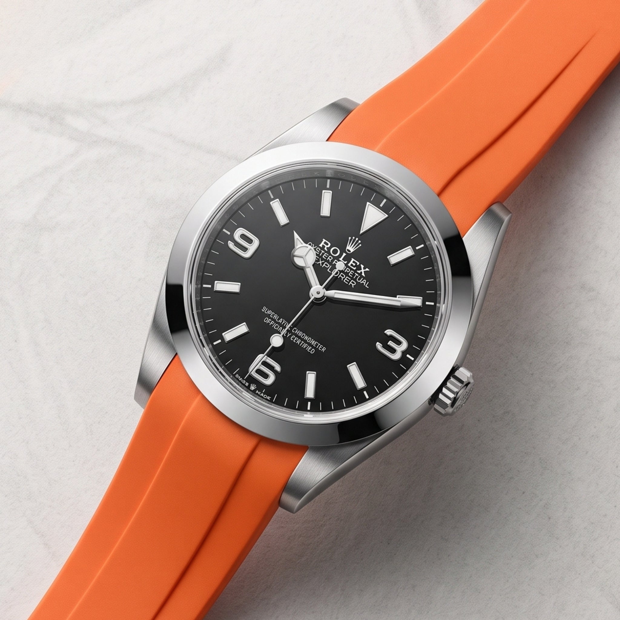 Kautschukarmband für Rolex Explorer I – Orange