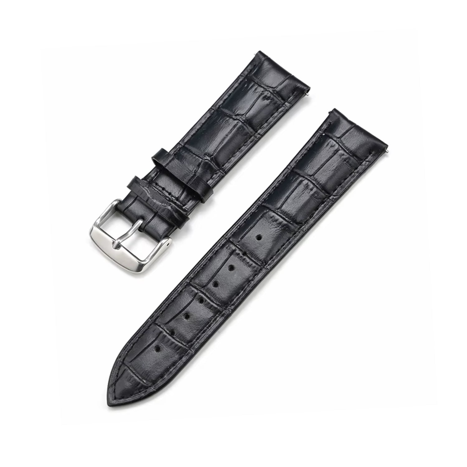 Schwarzes Alligator Leder Uhrenarmband – Handgefertigtes Ersatzband – Helvetus® - Helvetus DE