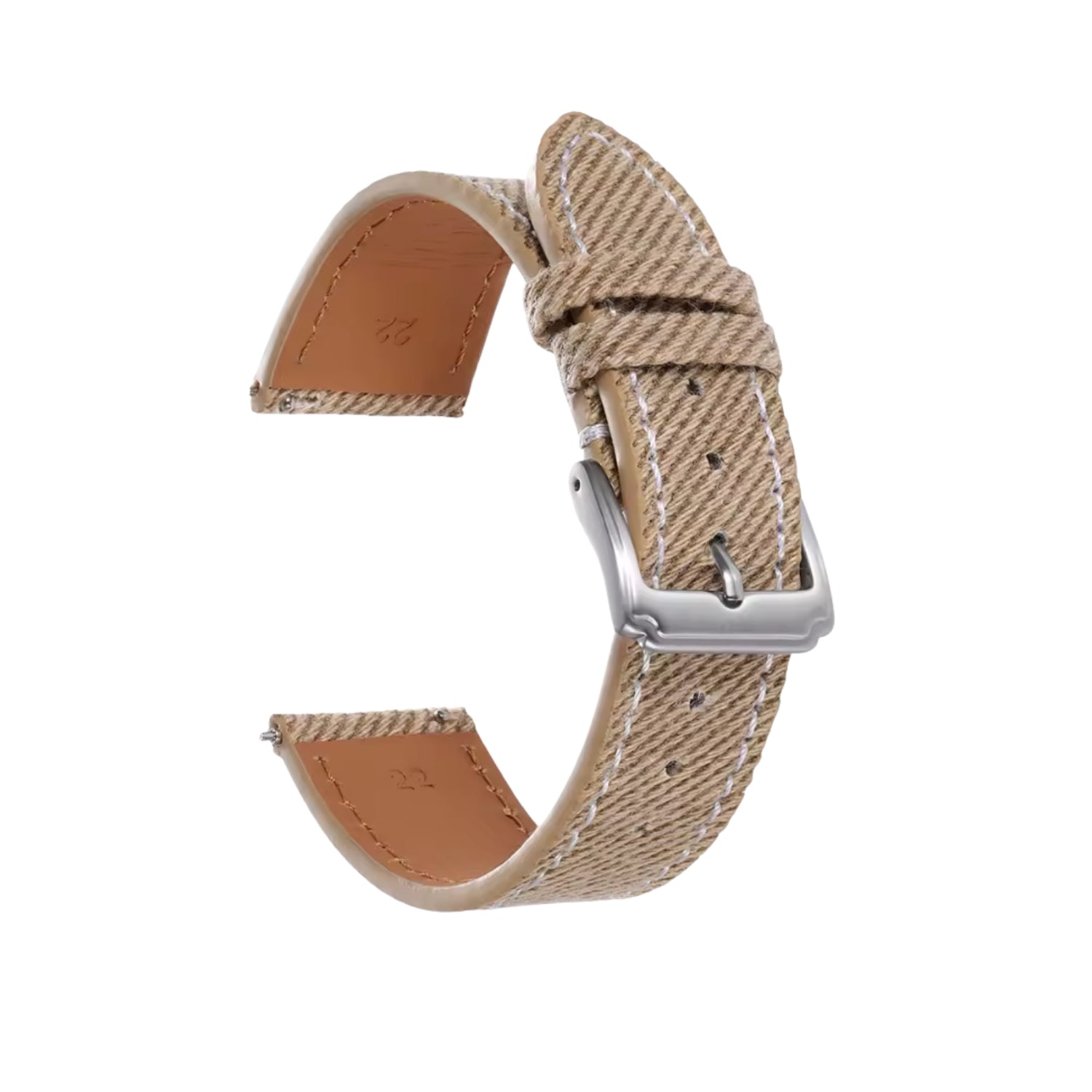Beiges Handgefertigtes Denim - Uhrenarmband – DenimaTex™ von Helvetus® - Helvetus DE