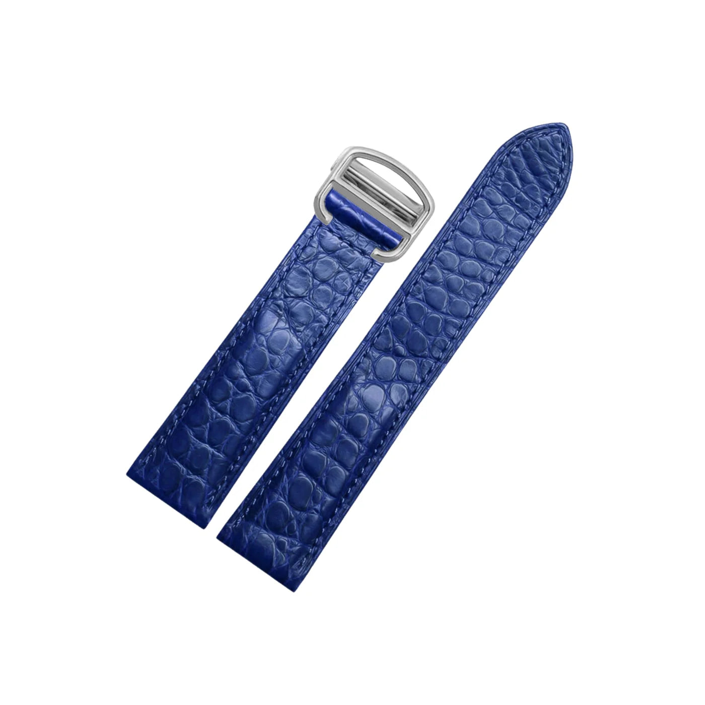 Krokodil Leder Armband - für Cartier Tank Solo - Blau