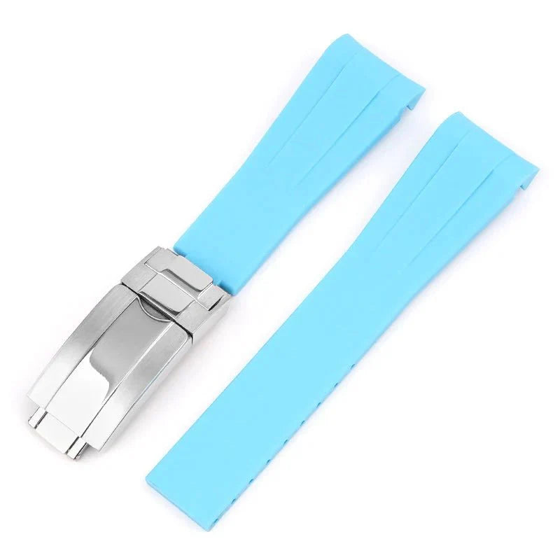 Deployant Rubber Strap - For Rolex Day - Date 36mm - Light Blue - Helvetus