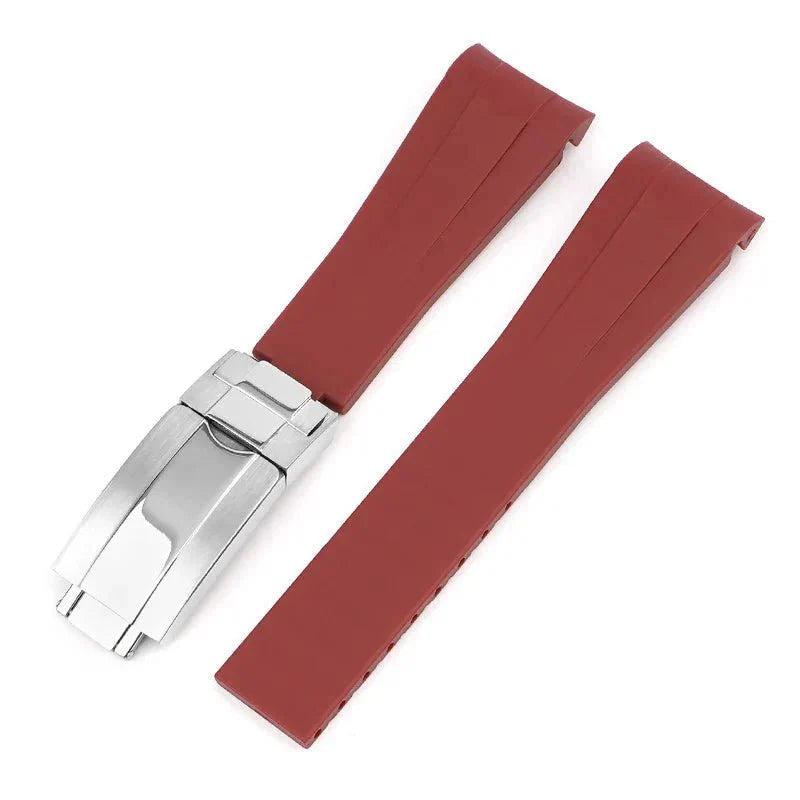 Deployant Rubber Strap - For Rolex Oyster Perpetual 36mm - Bordeaux - Helvetus