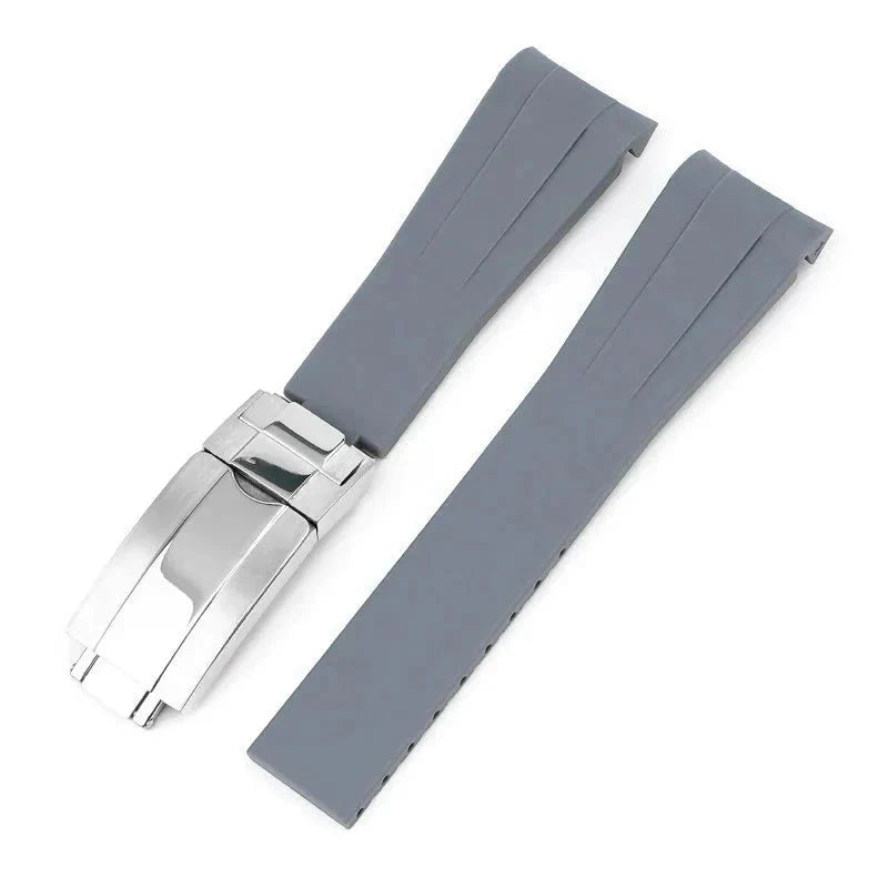 Deployant Rubber Strap - For Rolex Oyster Perpetual 39mm - Grey - Helvetus