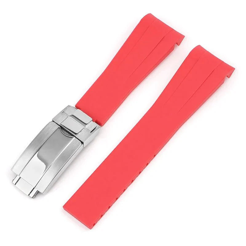 Deployant Rubber Strap - For Rolex Yacht - Master II - Red - Helvetus