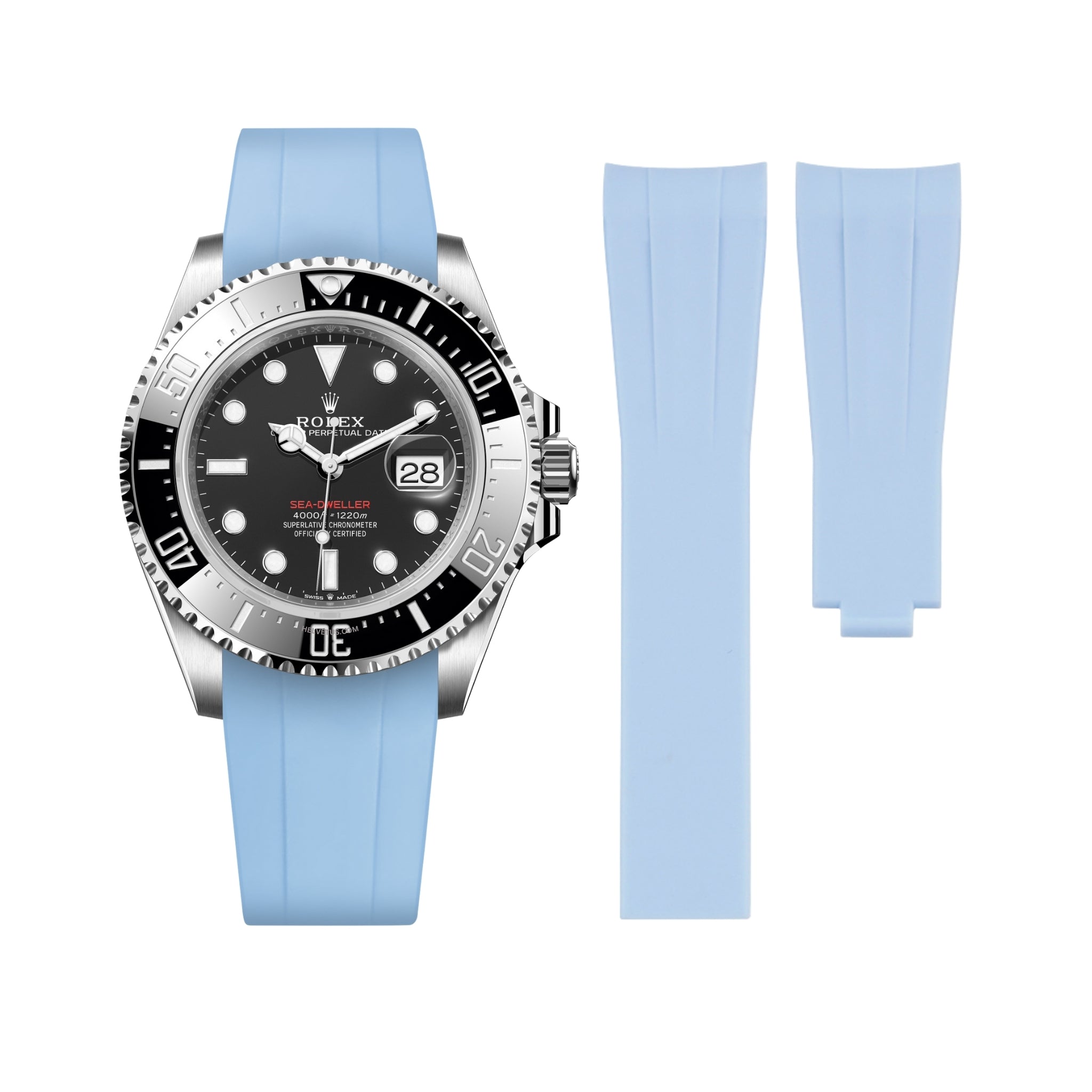 Deployant Strap - For all Rolex Sea - Dweller Models - Baby Blue - Helvetus