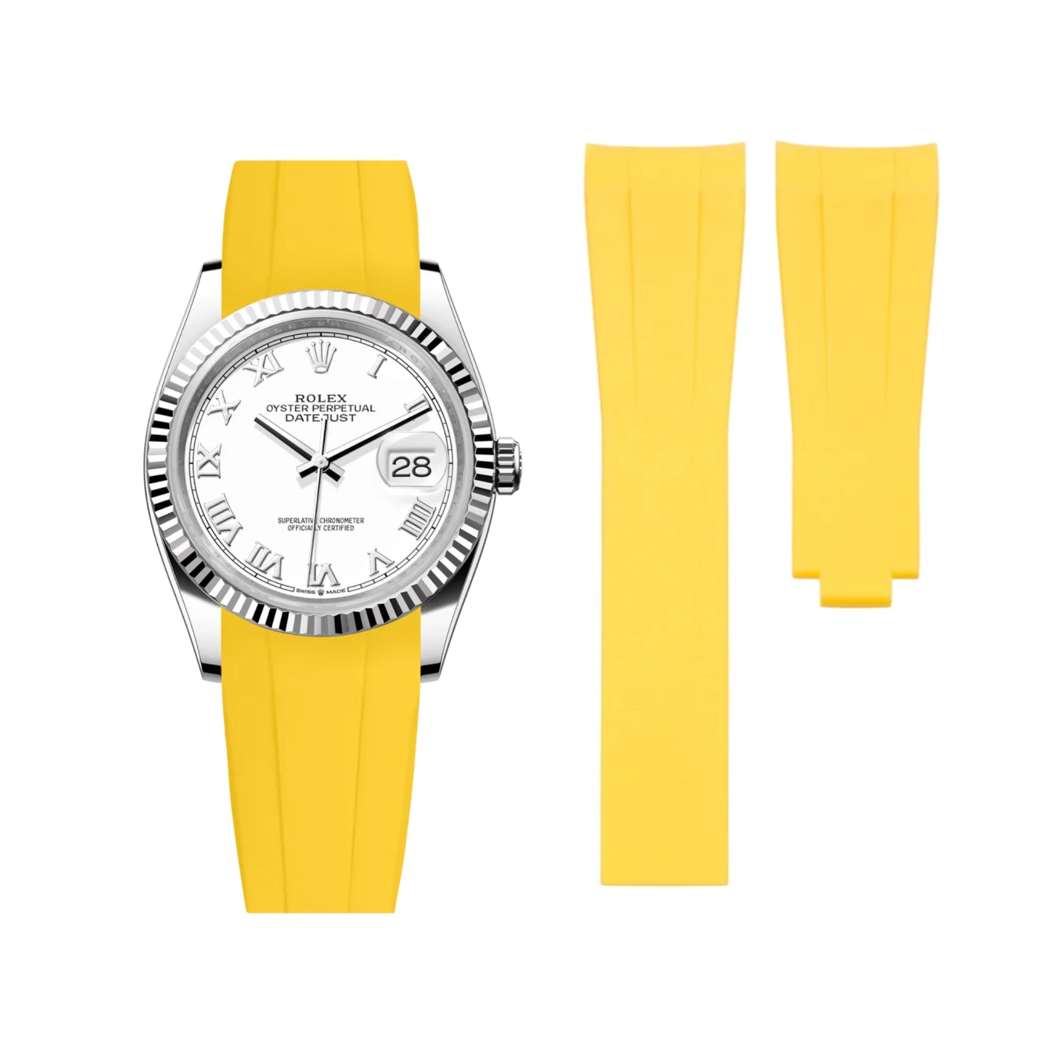 Deployant Strap - For Rolex Datejust 36 - Yellow - Helvetus