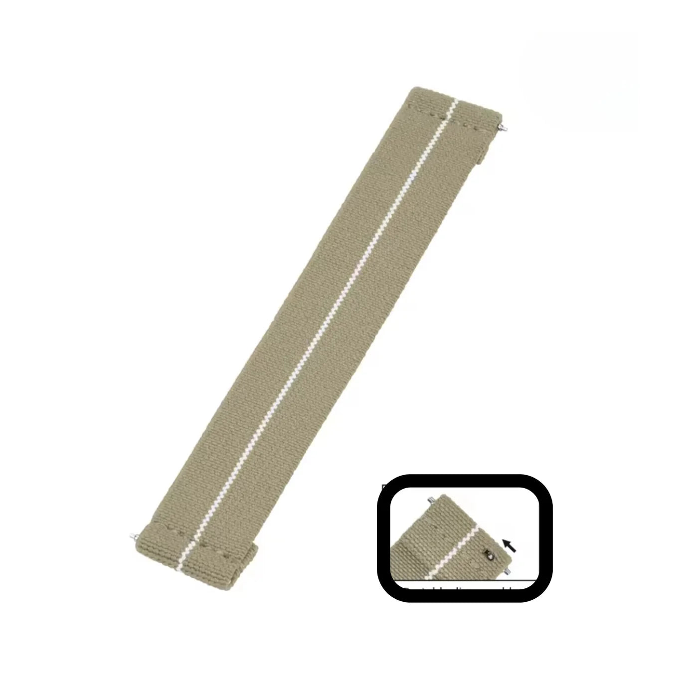 Elastic Strap - Beige/White - Any Lug Width