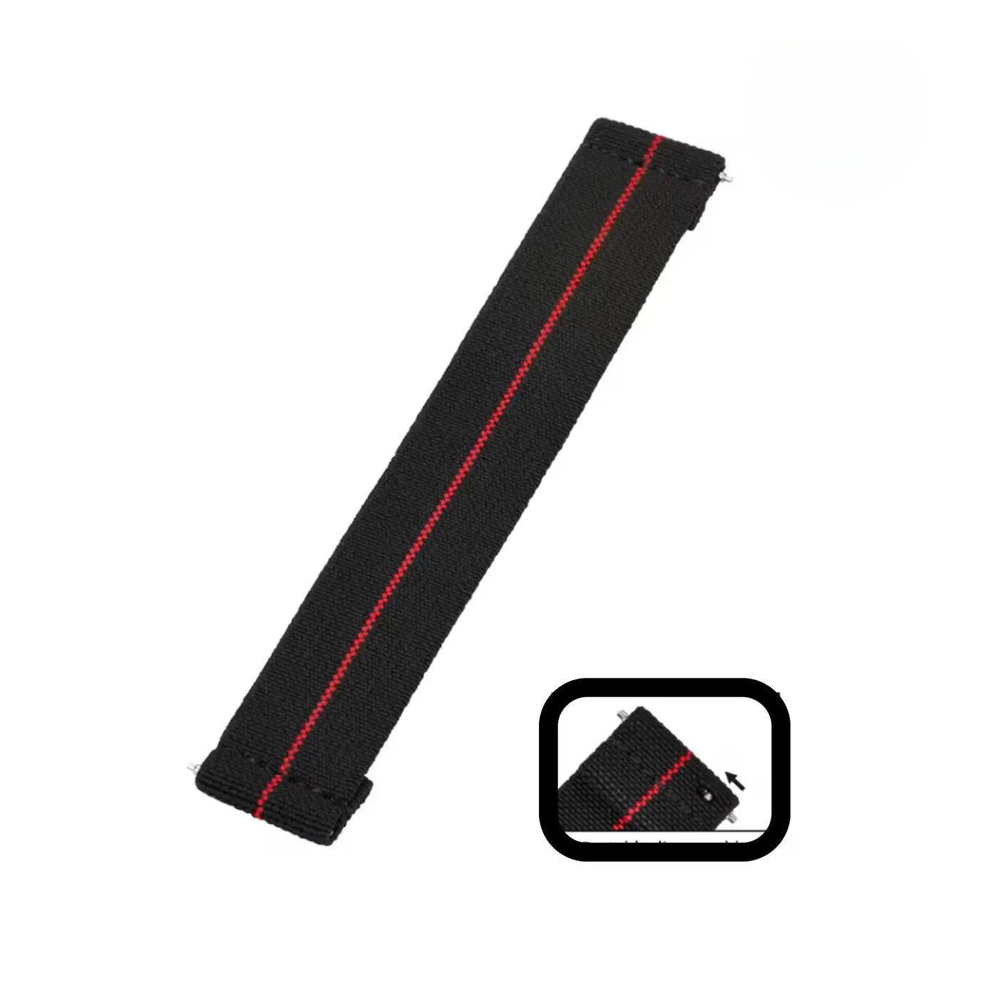 Elastic Strap - Black/Red - Any Lug Width