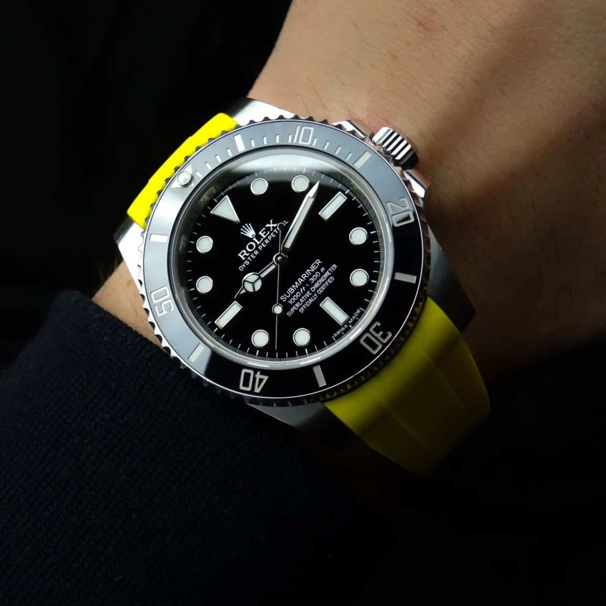 Faltschliesse Kautschukarmband für Rolex Submariner – Gelb - Helvetus DE