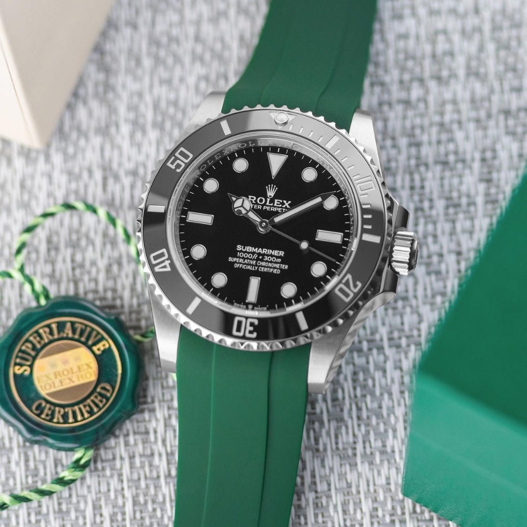 Faltschliesse Kautschukarmband für Rolex Submariner – Grün - Helvetus DE