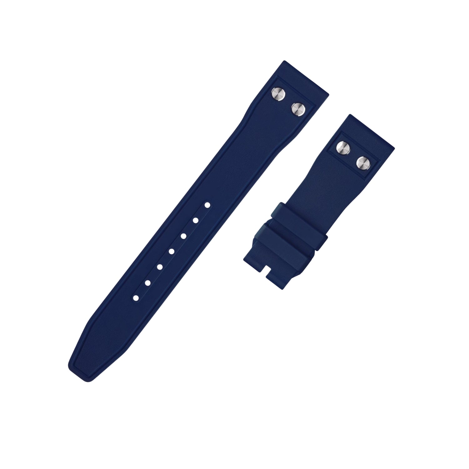 FKM Kautschukarmband – Für IWC Portugieser/Aquatimer/Alle Pilot Modelle/Portugieser/Portofino – Dunkel Blau - Mit Nieten - Helvetus DE