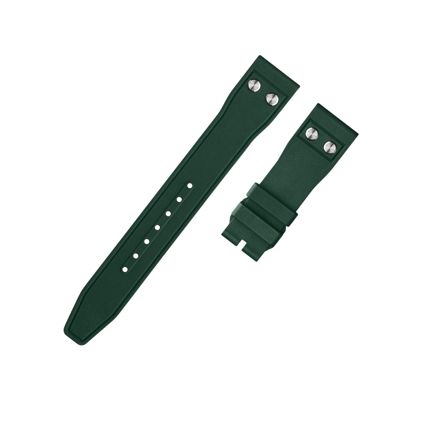 FKM Kautschukarmband – Für IWC Portugieser/Aquatimer/Alle Pilot Modelle/Portugieser/Portofino – Grün - Mit Nieten - Helvetus DE