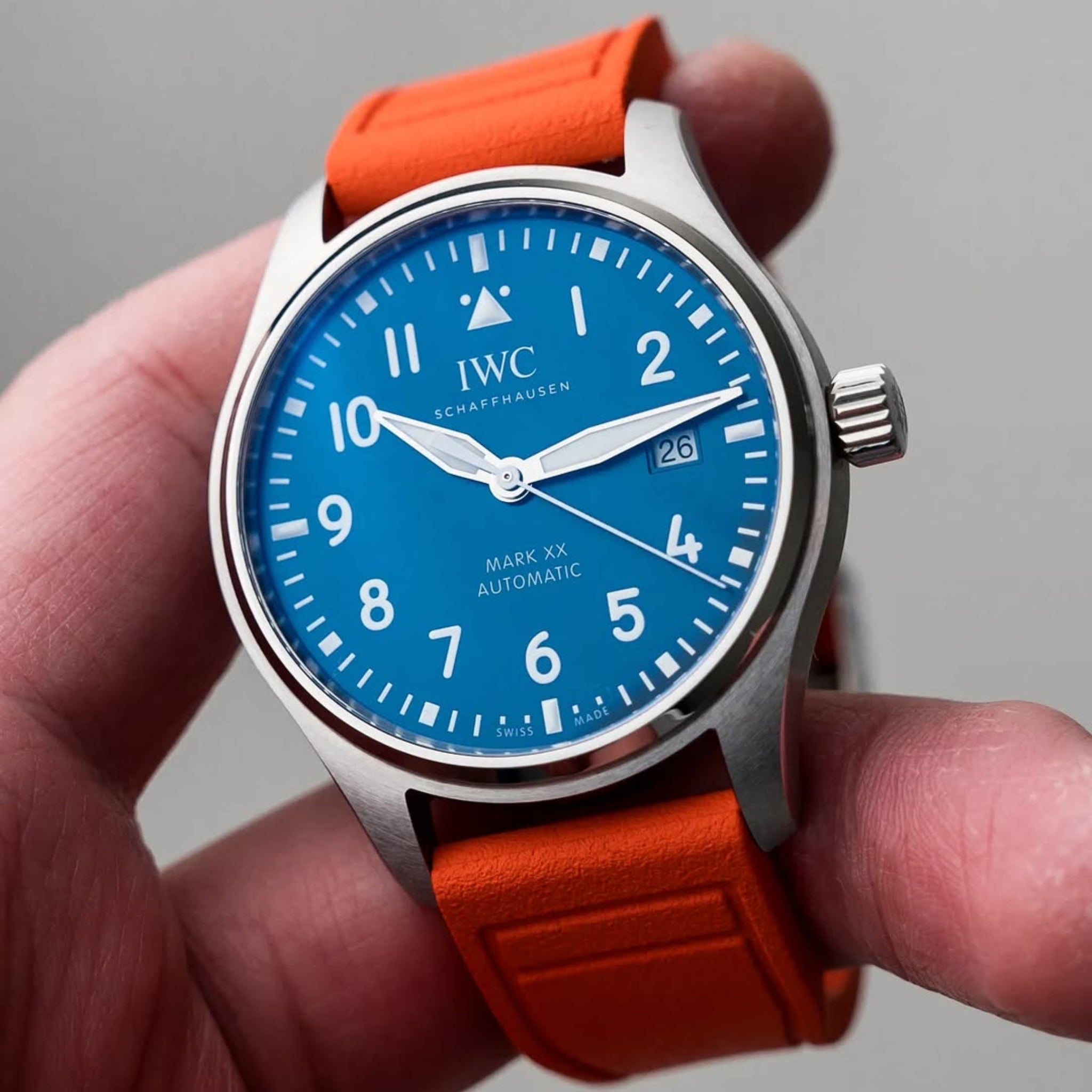 FKM Kautschukarmband – Für IWC Portugieser/Aquatimer/Alle Pilot Modelle/Portugieser/Portofino – Orange - Helvetus DE