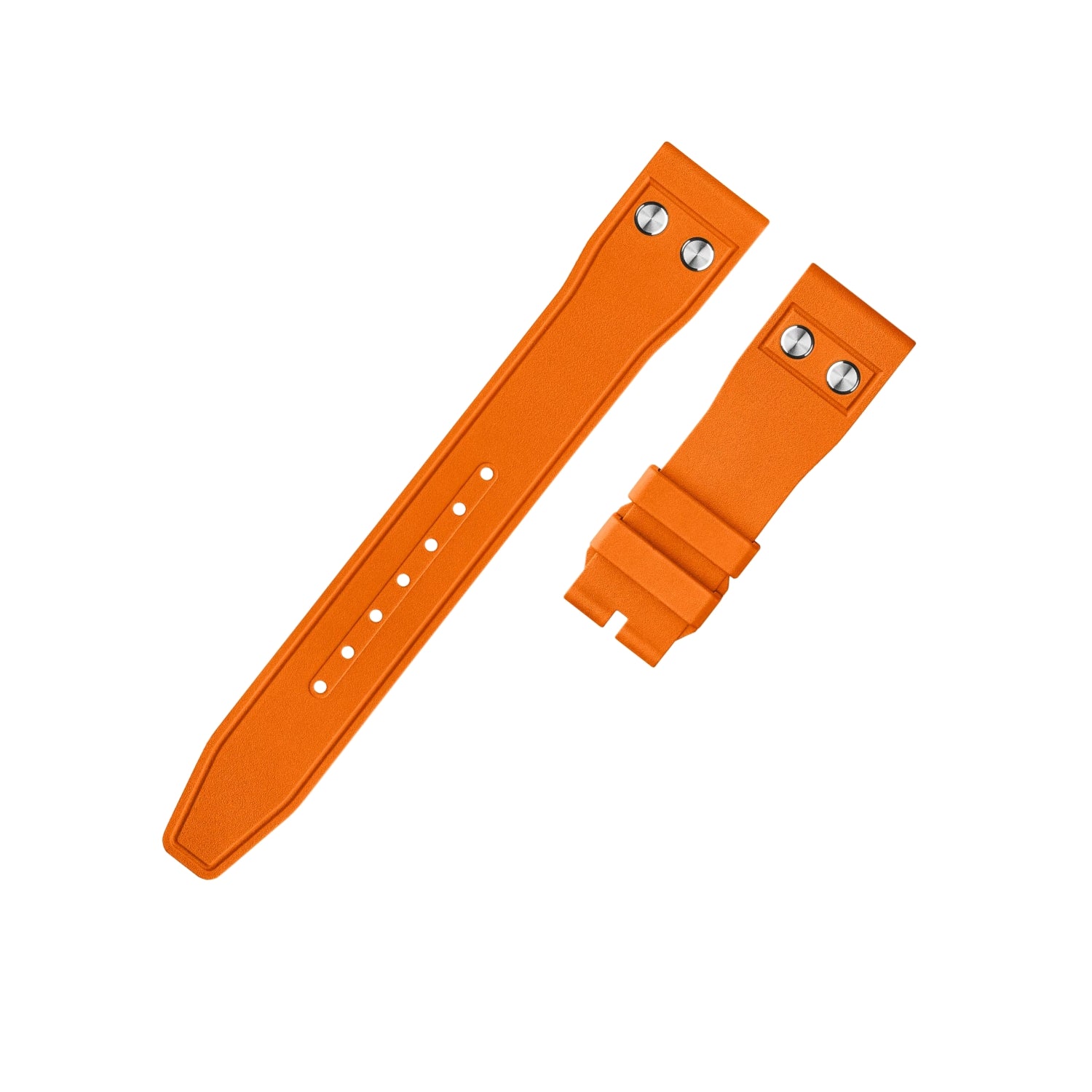 FKM Kautschukarmband – Für IWC Portugieser/Aquatimer/Alle Pilot Modelle/Portugieser/Portofino – Orange - Mit Nieten - Helvetus DE