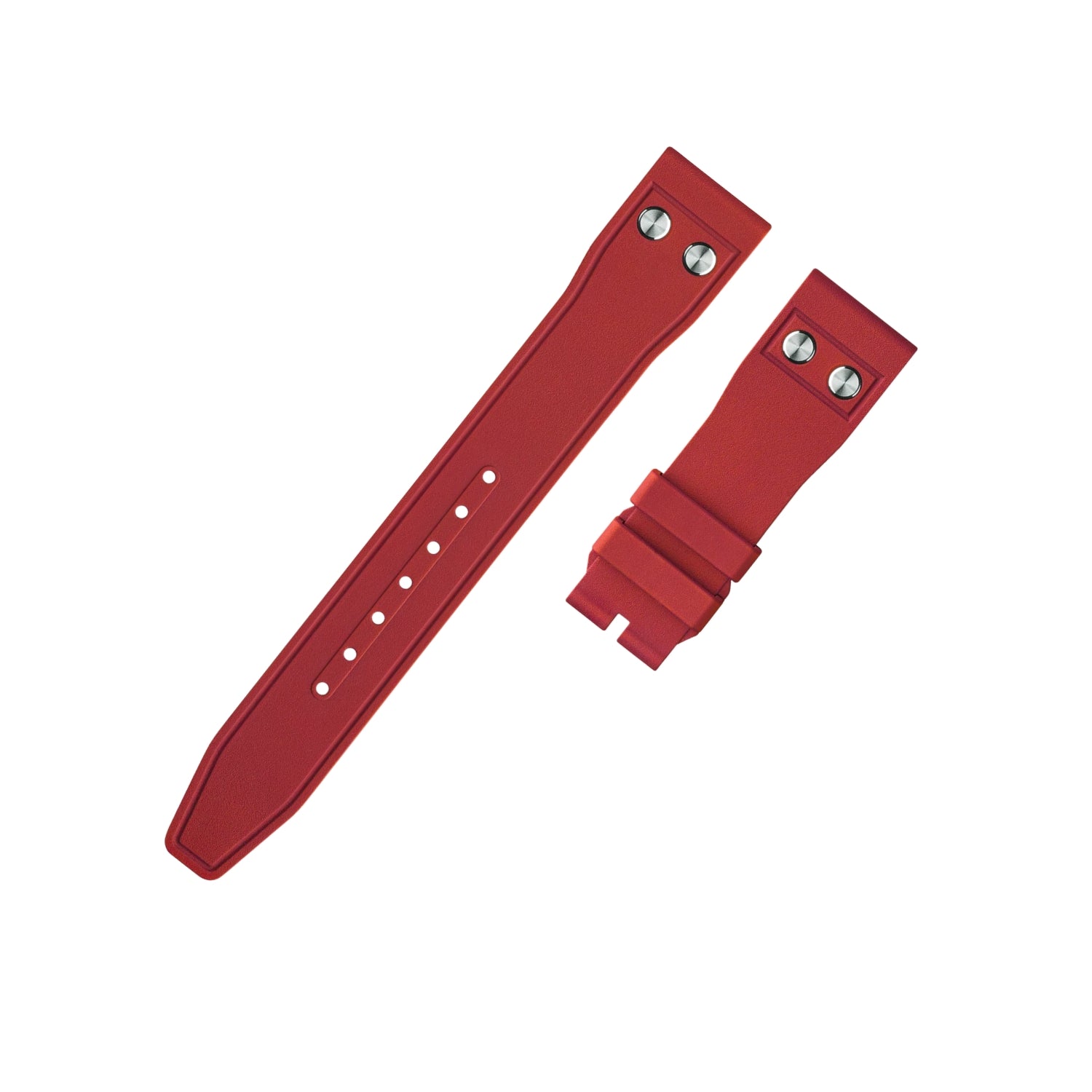 FKM Kautschukarmband – Für IWC Portugieser/Aquatimer/Alle Pilot Modelle/Portugieser/Portofino – Rot - Mit Nieten - Helvetus DE