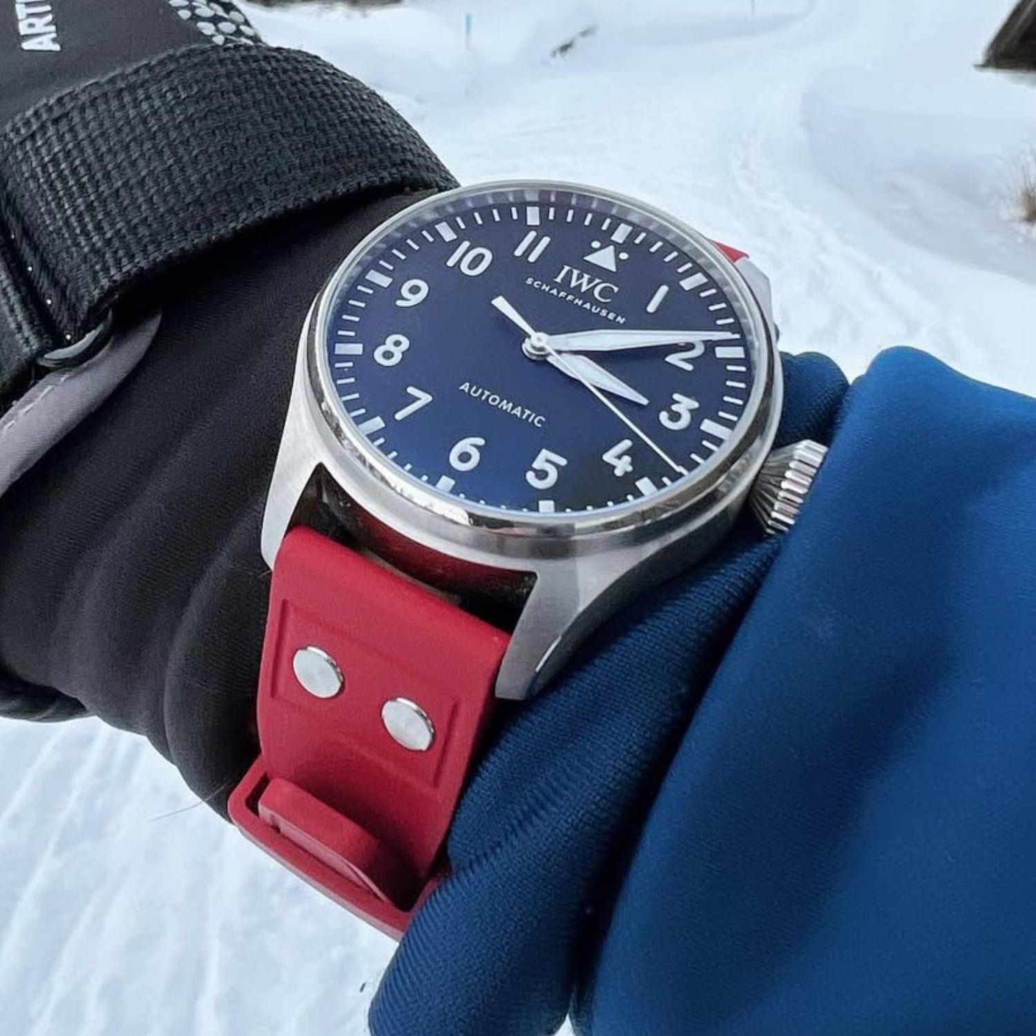 FKM Kautschukarmband – Für IWC Portugieser/Aquatimer/Alle Pilot Modelle/Portugieser/Portofino – Rot - Mit Nieten - Helvetus DE