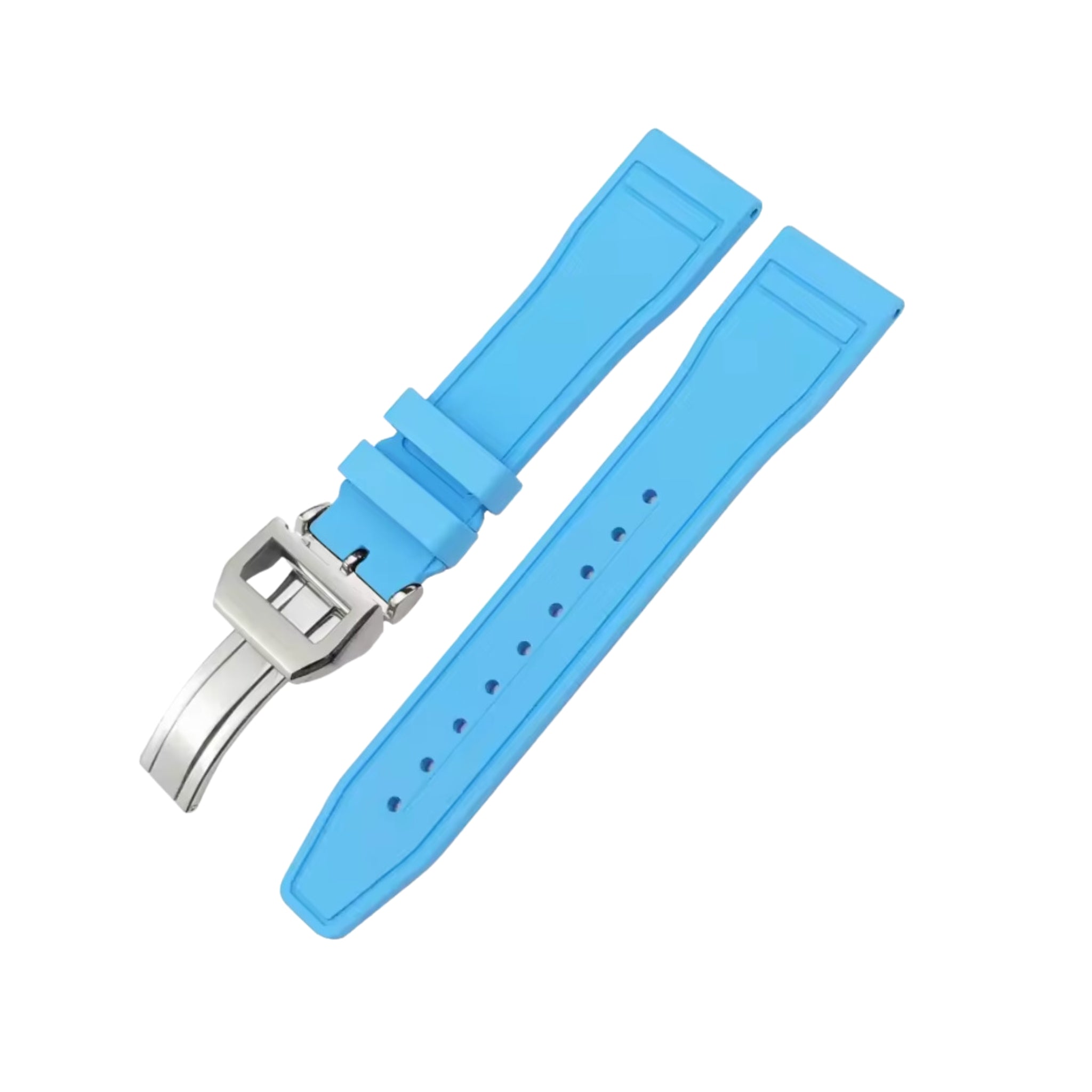 FKM Rubber Strap - For IWC Portugieser/Aquatimer/All Pilot Models/Portugieser/Portofino - Light Blue - Helvetus