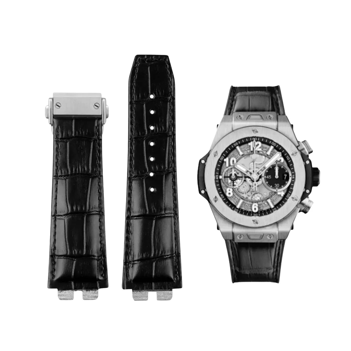 Hublot Big Bang Unico Click Armband aus Leder – Schwarz