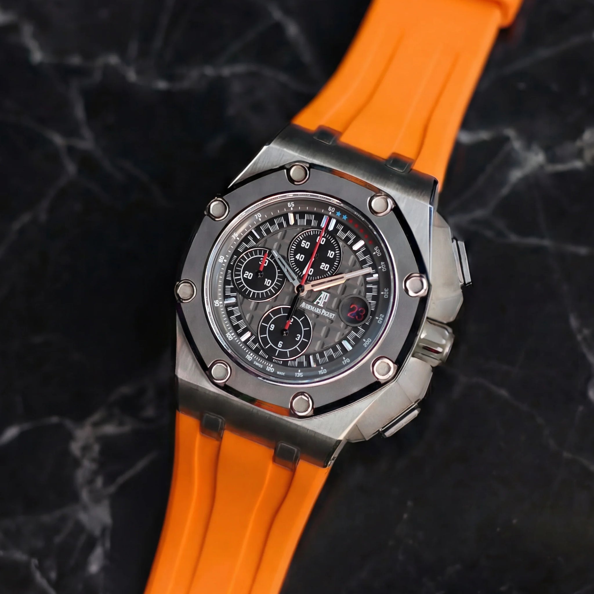 Kautschuk Armband - für alle Audemars Piguet Offshore 44mm - Orange - Helvetus
