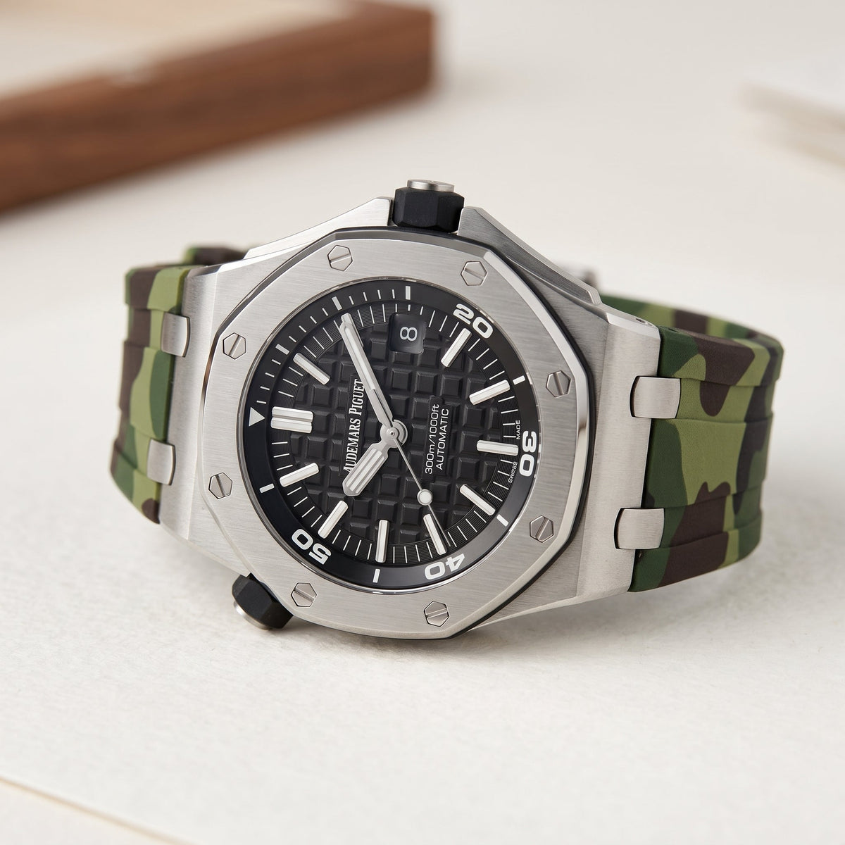 Kautschuk Armband - für alle Audemars Piguet Offshore Diver - Militär Camo - Helvetus