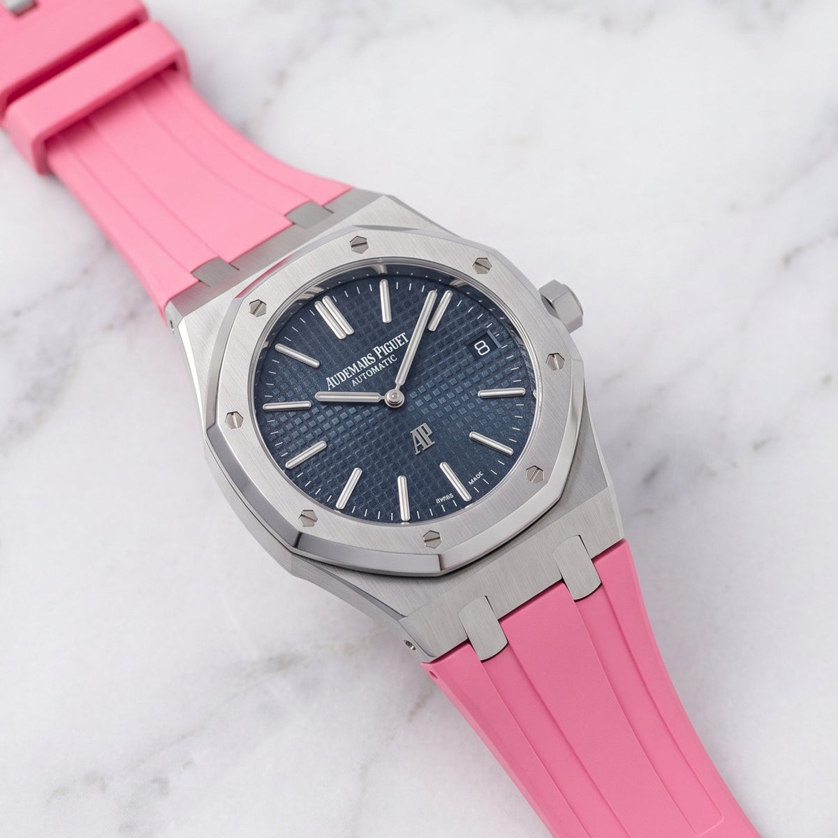 Kautschuk Armband - für alle Audemars Piguet Royal Oak 39mm - Pink - Helvetus