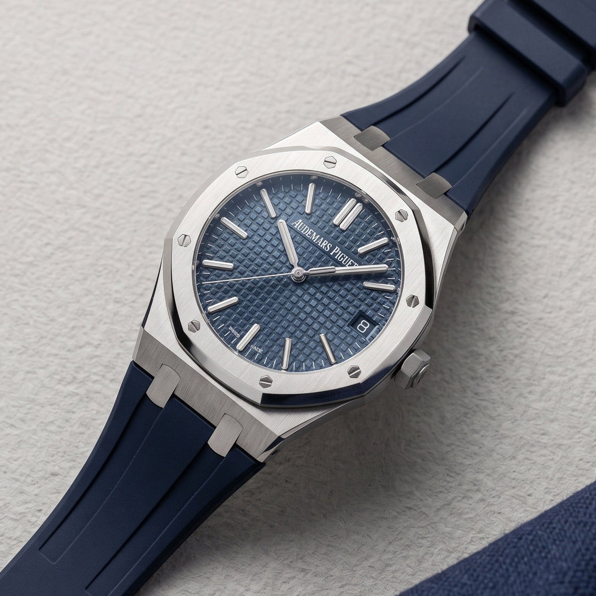 Kautschuk Armband - für alle Audemars Piguet Royal Oak 41mm - Dunkel Blau - Helvetus