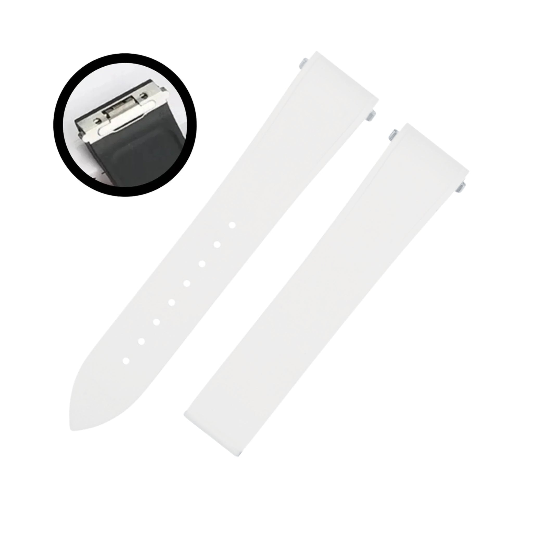 Kautschuk Armband für Santos de Cartier Medium – Weiss – Quick Switch/Release - Helvetus DE