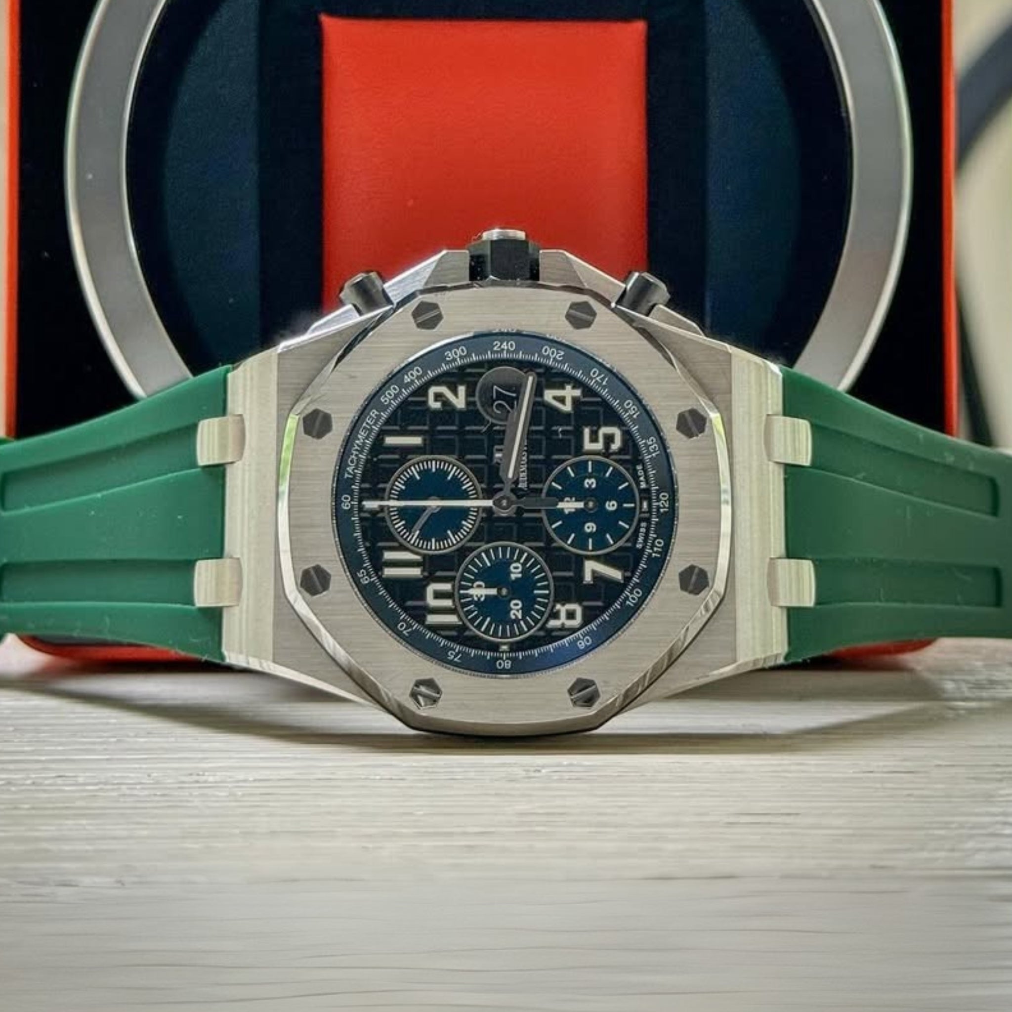 Kautschuk Armband - für alle Audemars Piguet Offshore 42mm - Grün - Helvetus DE