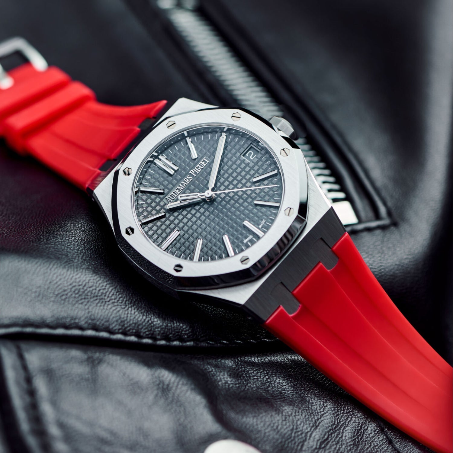 Kautschuk Armband - für alle Audemars Piguet Royal Oak 41mm - Rot - Helvetus DE