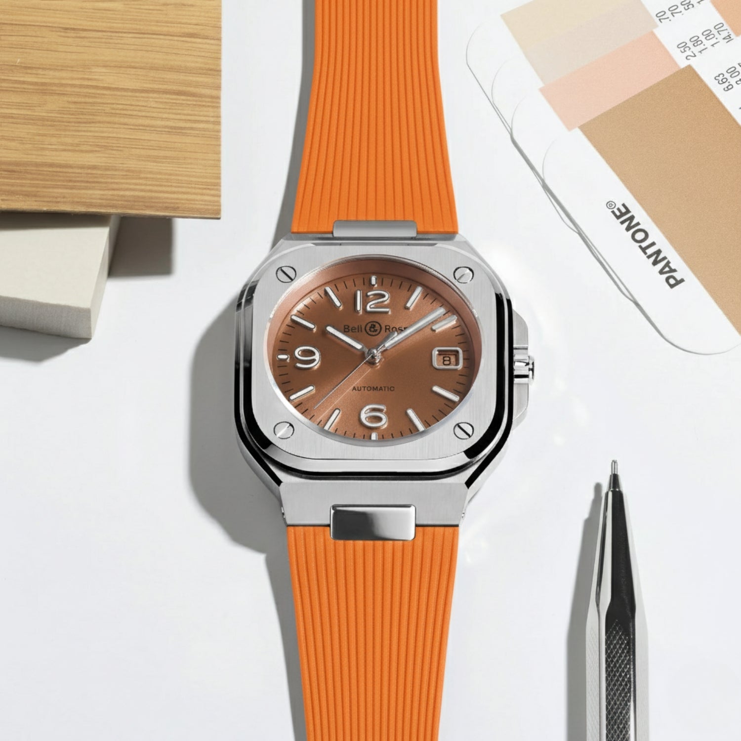 Kautschuk Armband für Bell & Ross BR - 05 – Orange - Helvetus DE