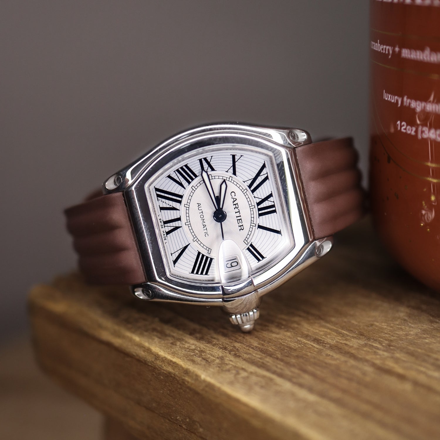 Kautschuk Armband - für Cartier Roadster - Braun - Helvetus DE
