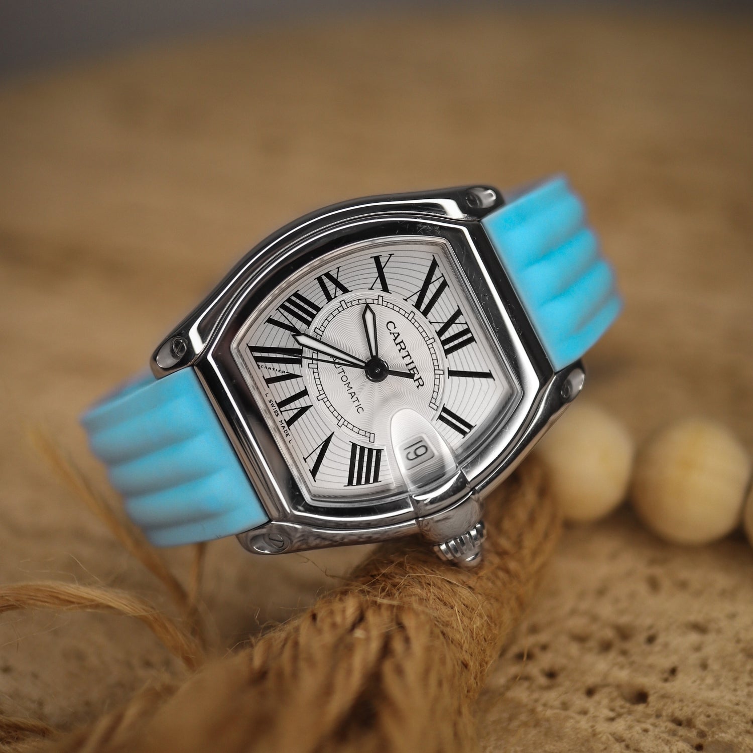 Kautschuk Armband - für Cartier Roadster - Hell Blau - Helvetus DE