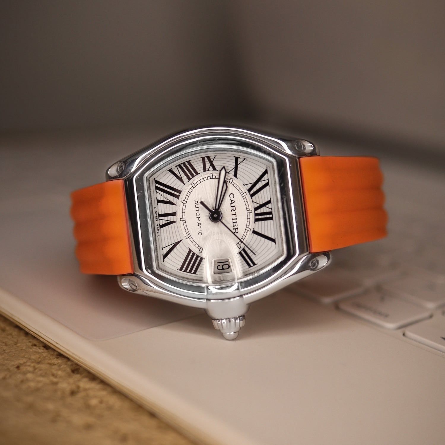 Kautschuk Armband - für Cartier Roadster - Orange - Helvetus DE