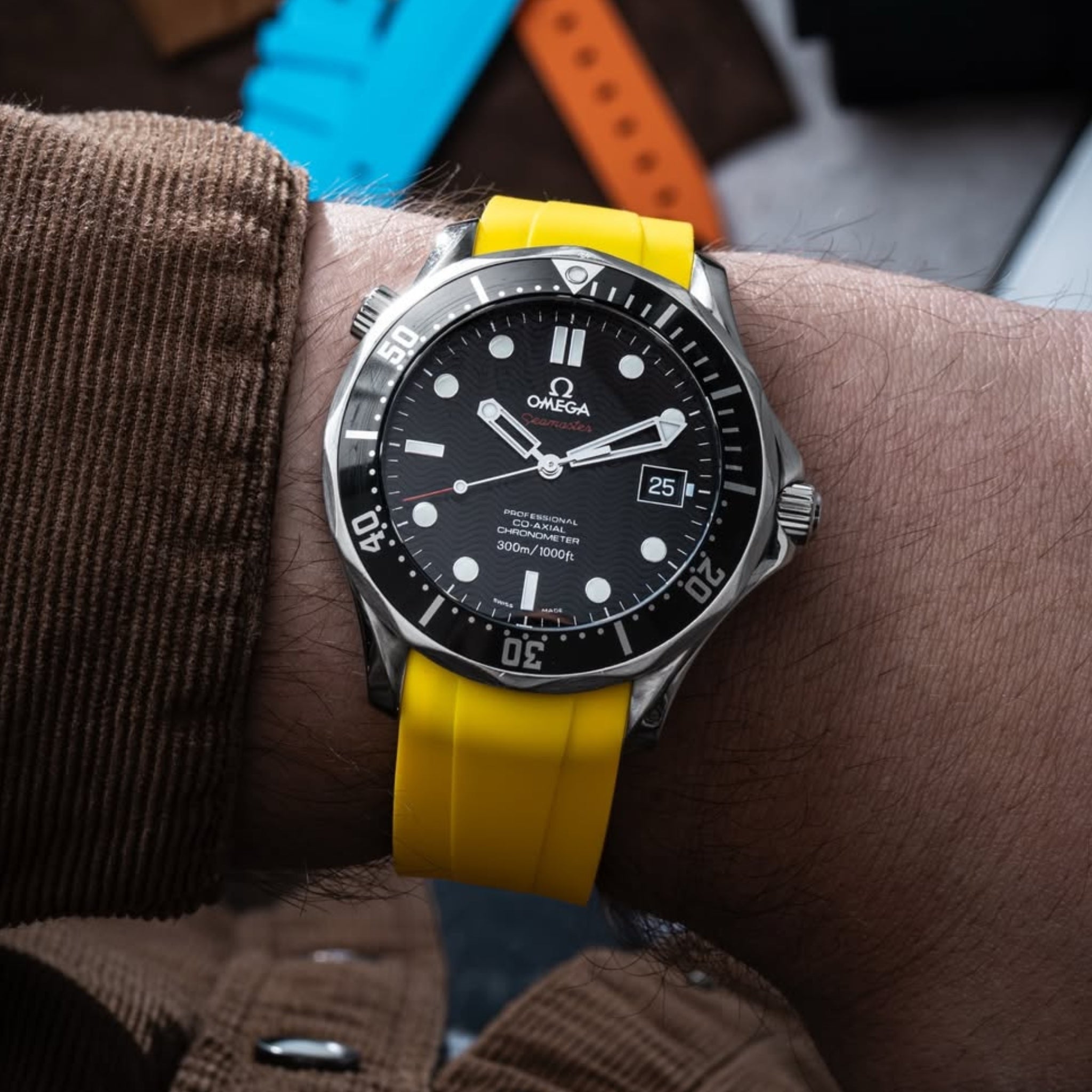 Kautschukarmband – Für Omega Seamaster 300 – Gelb - Helvetus DE