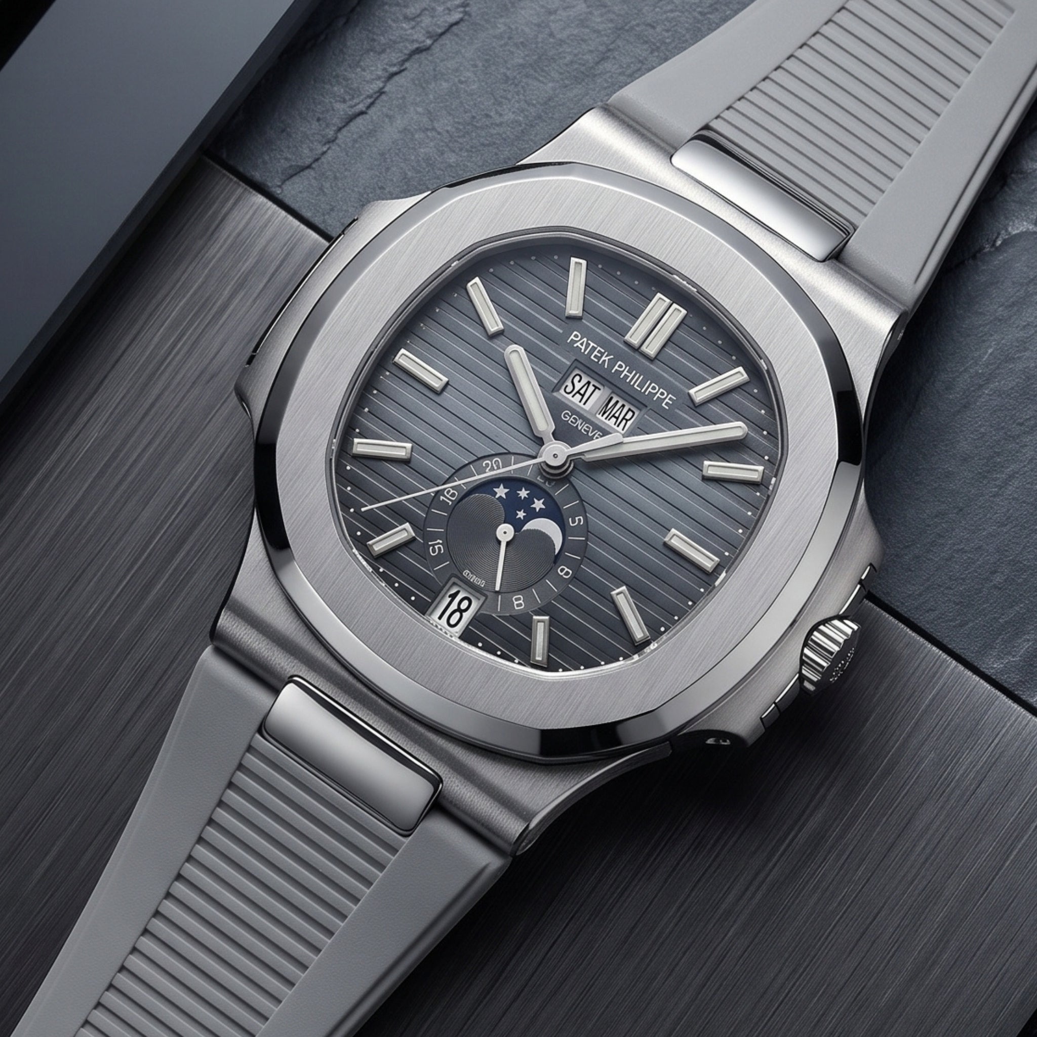 Kautschukarmband – Für Patek Philippe Nautilus – Grau - Helvetus