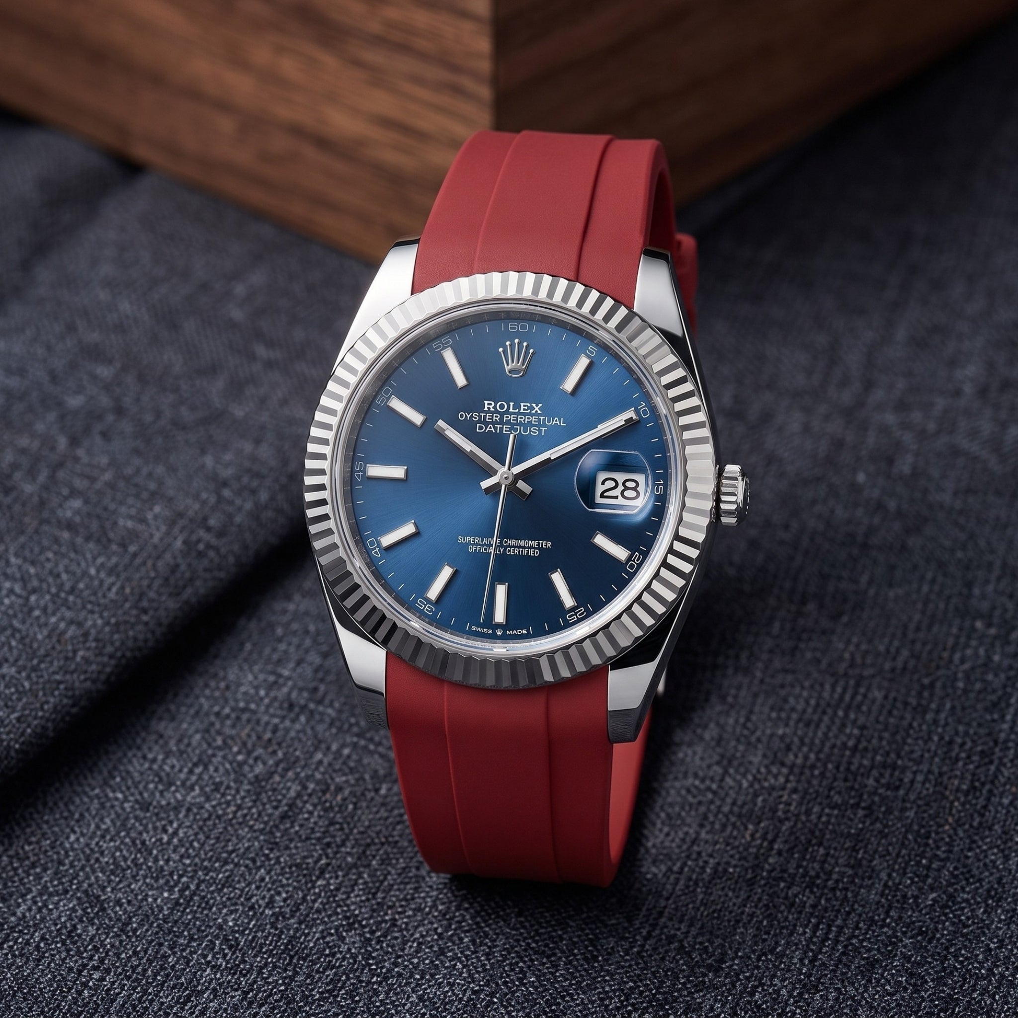 Kautschukarmband für Rolex Datejust 41mm – Bordeaux - Helvetus
