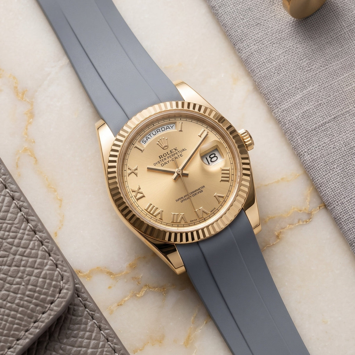 Kautschukarmband für Rolex Day-Date II 41mm – Grau - Helvetus