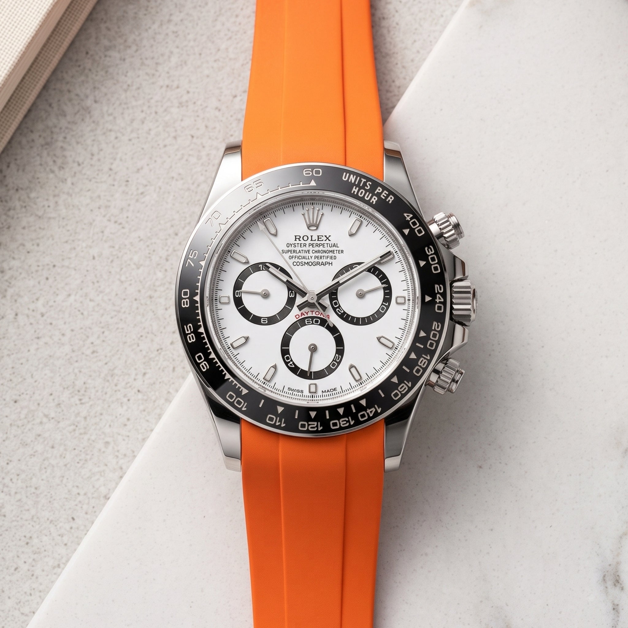 Kautschukarmband – für Rolex Daytona – Orange - Helvetus
