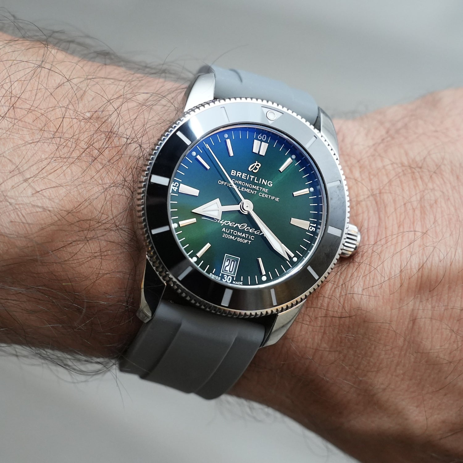 Kautschukarmband – Für alle Breitling Superocean Modelle – Grau - Helvetus DE