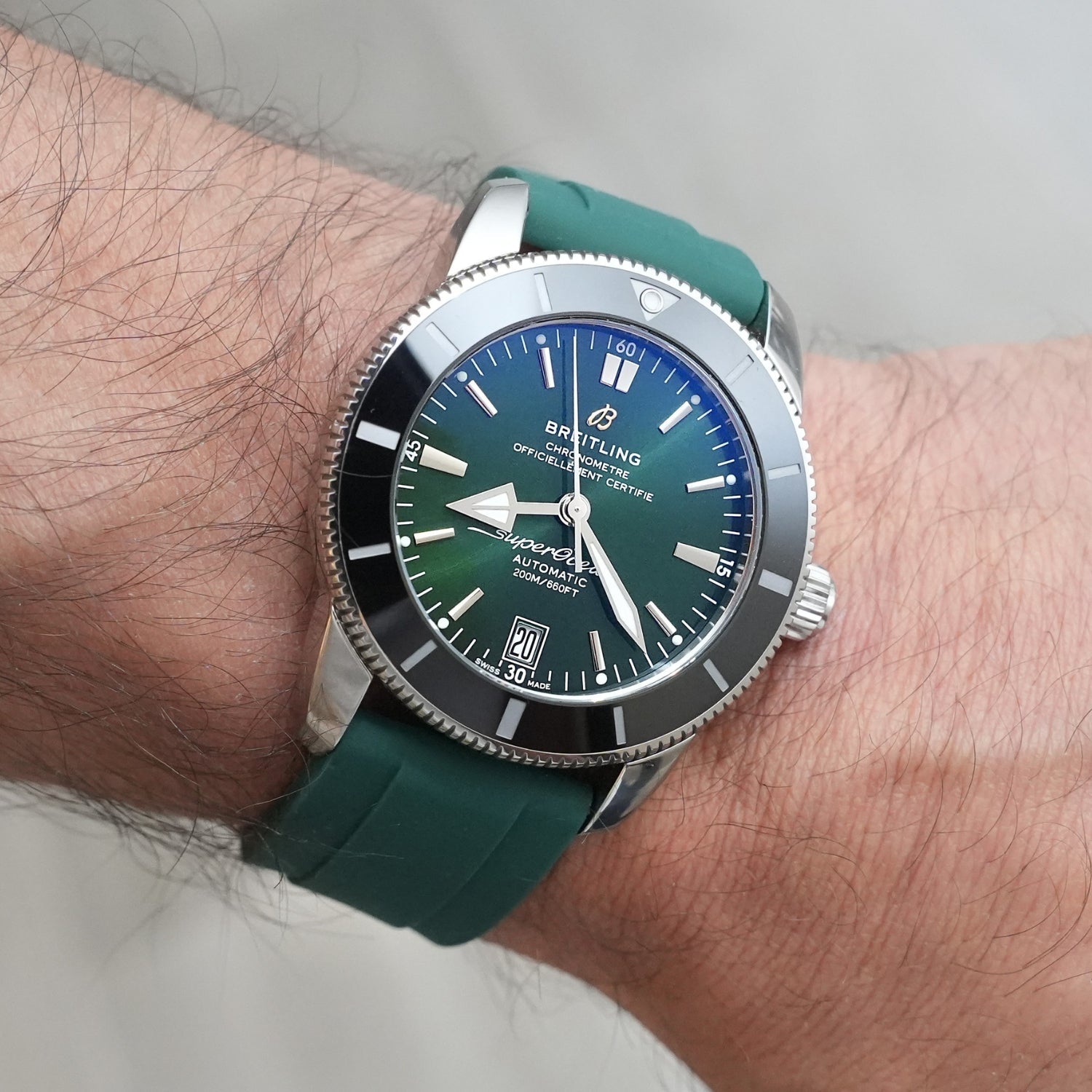 Kautschukarmband – Für alle Breitling Superocean Modelle – Grün - Helvetus DE