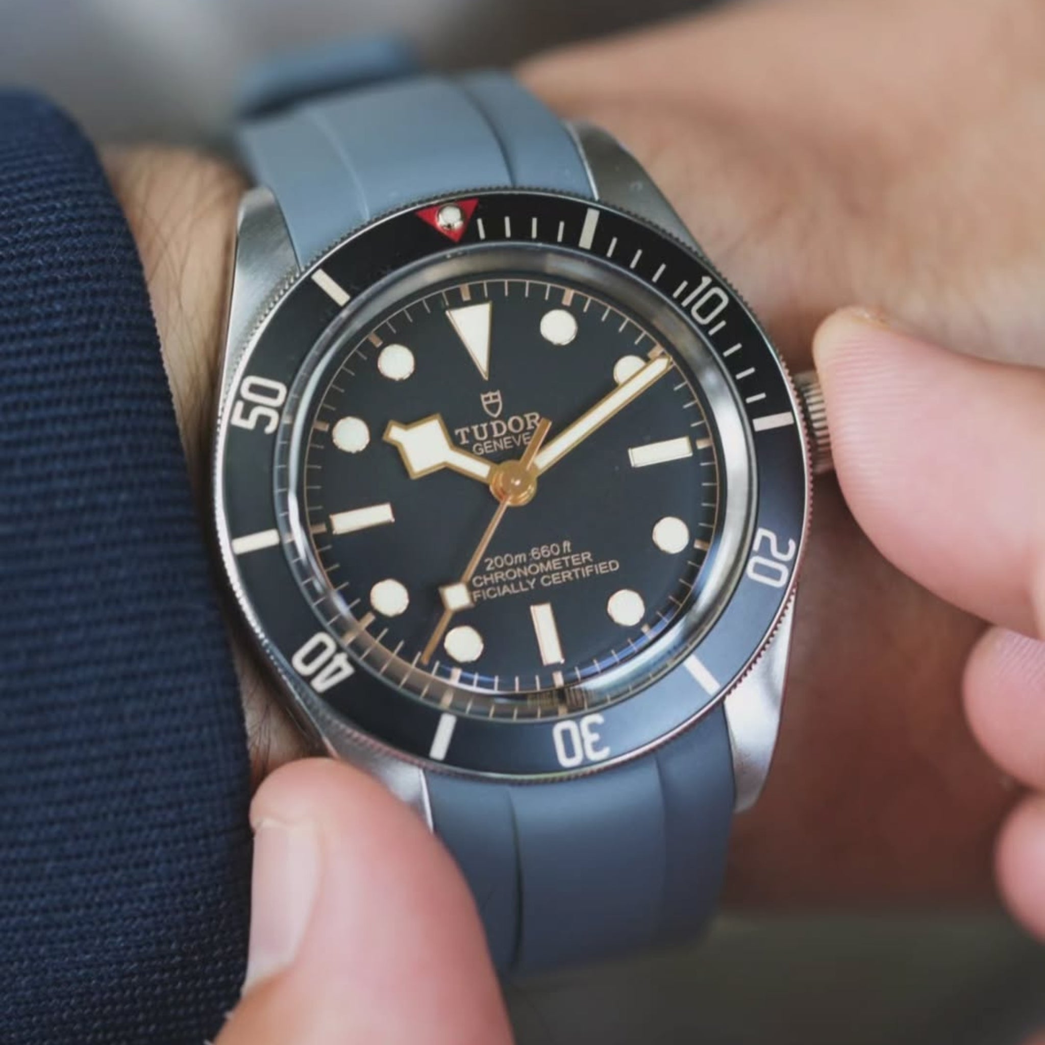 Kautschukarmband - Für alle Tudor Black Bay Modelle - Grau - Helvetus DE